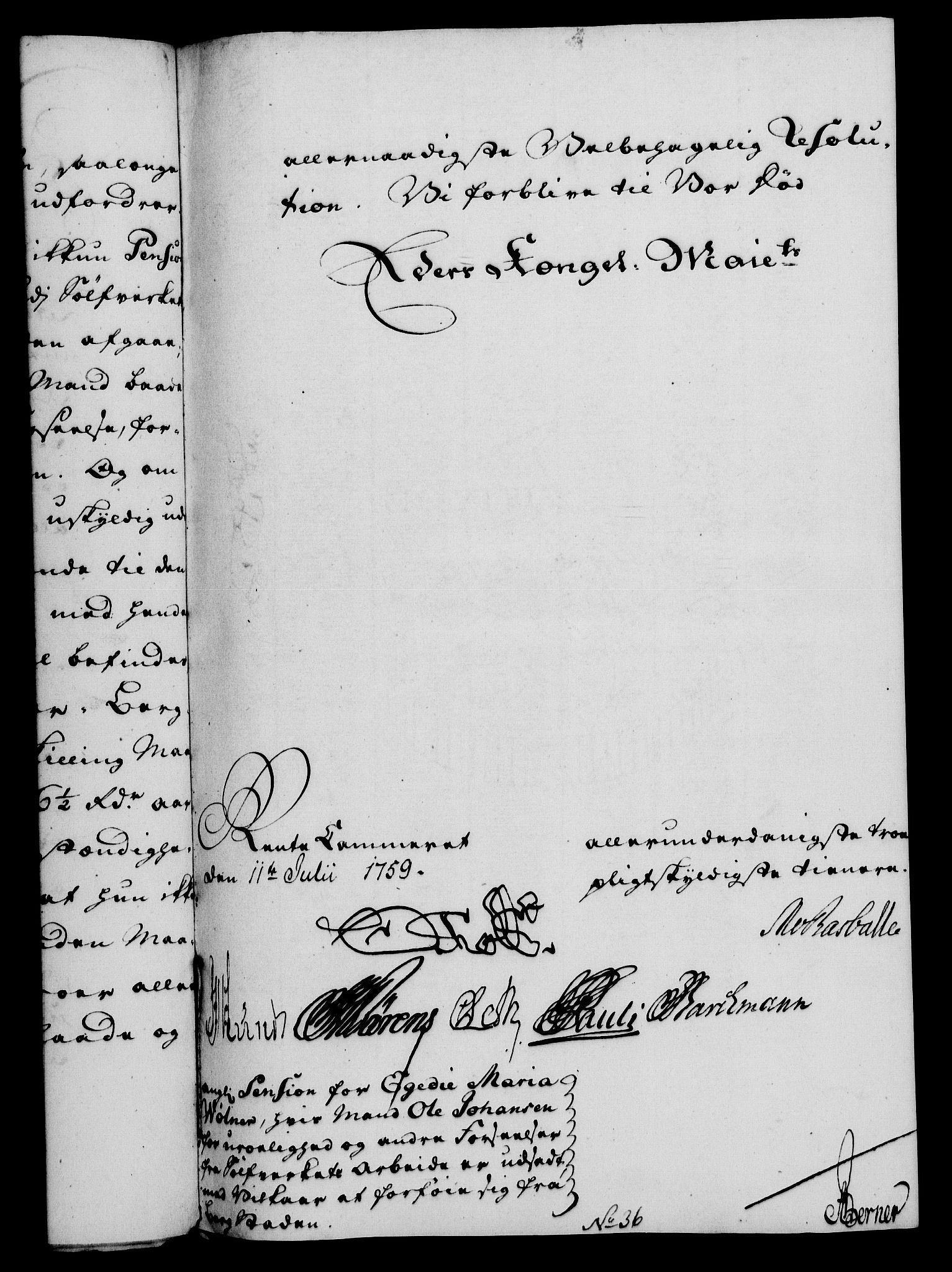 Rentekammeret, Kammerkanselliet, AV/RA-EA-3111/G/Gf/Gfa/L0041: Norsk relasjons- og resolusjonsprotokoll (merket RK 52.41), 1759, s. 451