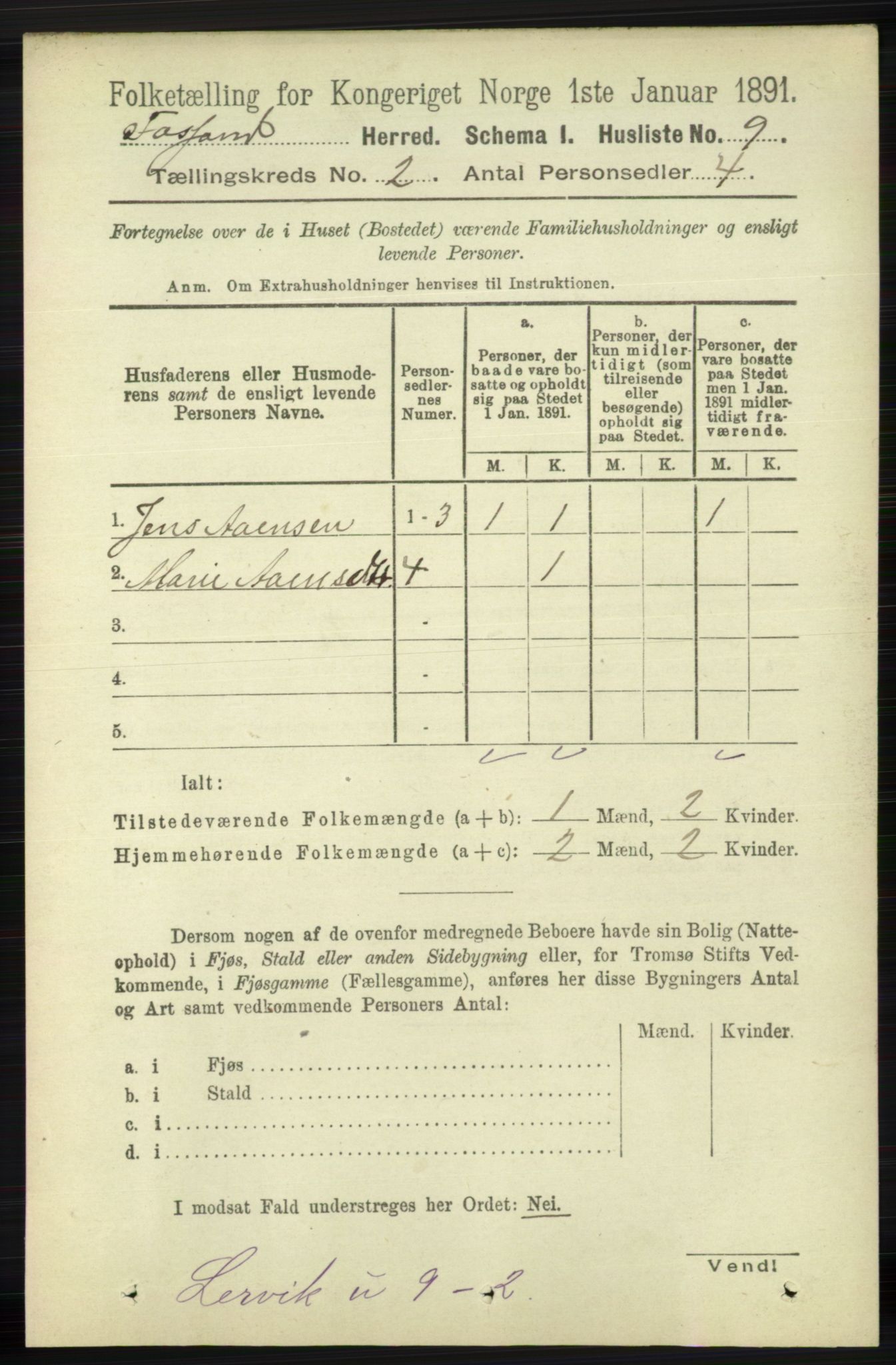 RA, Folketelling 1891 for 1129 Forsand herred, 1891, s. 192