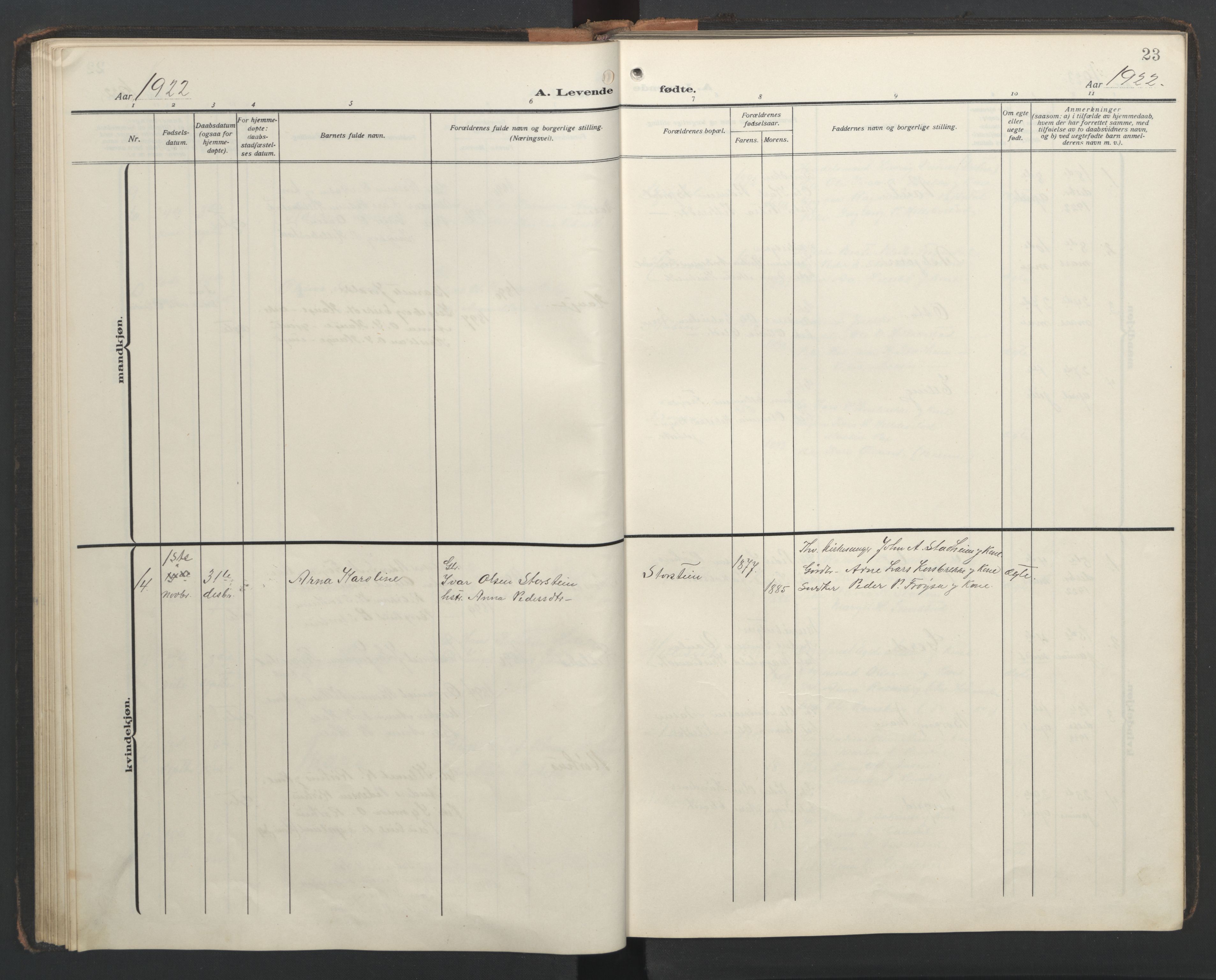 Ministerialprotokoller, klokkerbøker og fødselsregistre - Møre og Romsdal, AV/SAT-A-1454/517/L0232: Klokkerbok nr. 517C05, 1910-1946, s. 23