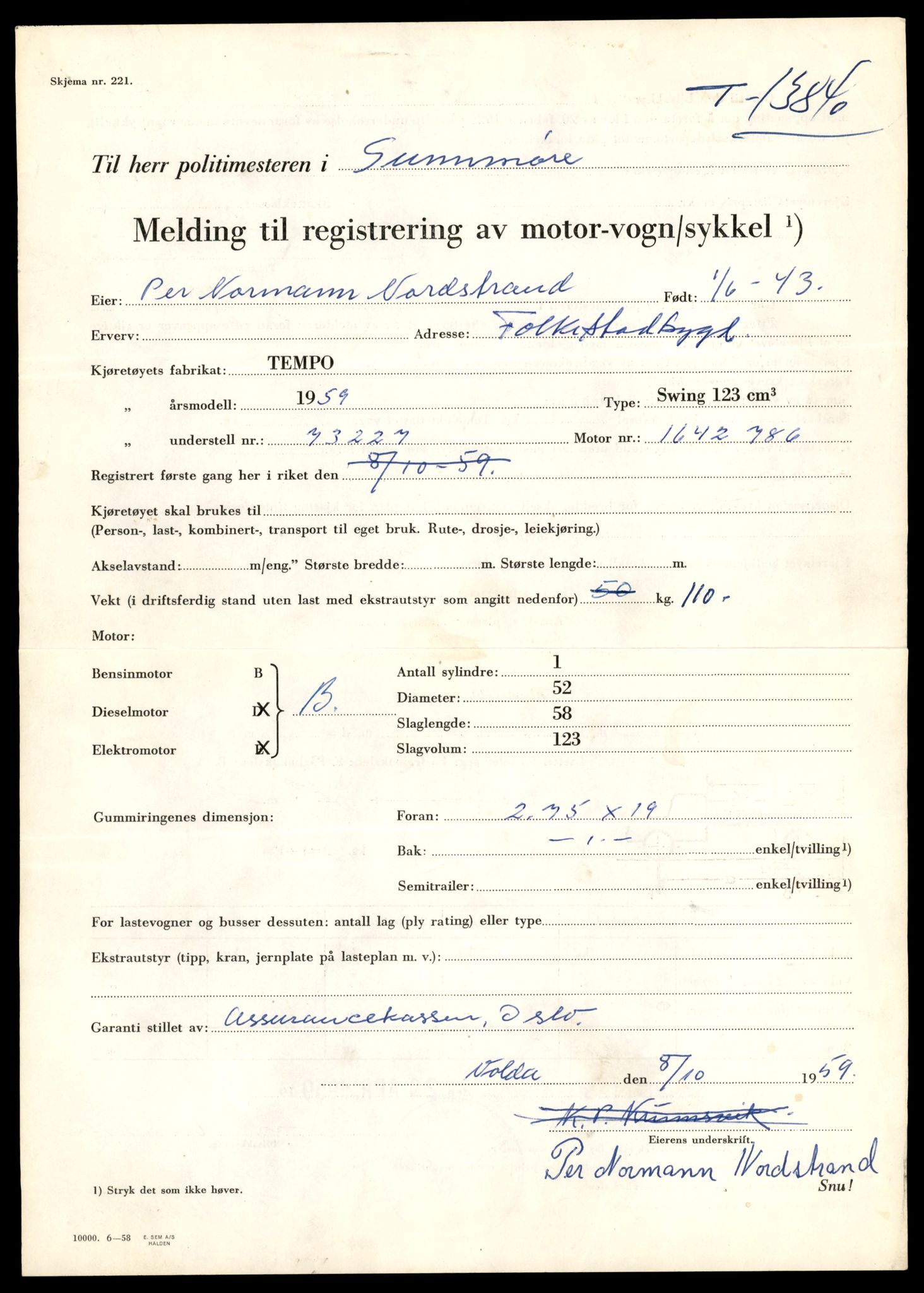 Møre og Romsdal vegkontor - Ålesund trafikkstasjon, AV/SAT-A-4099/F/Fe/L0041: Registreringskort for kjøretøy T 13710 - T 13905, 1927-1998, s. 2359