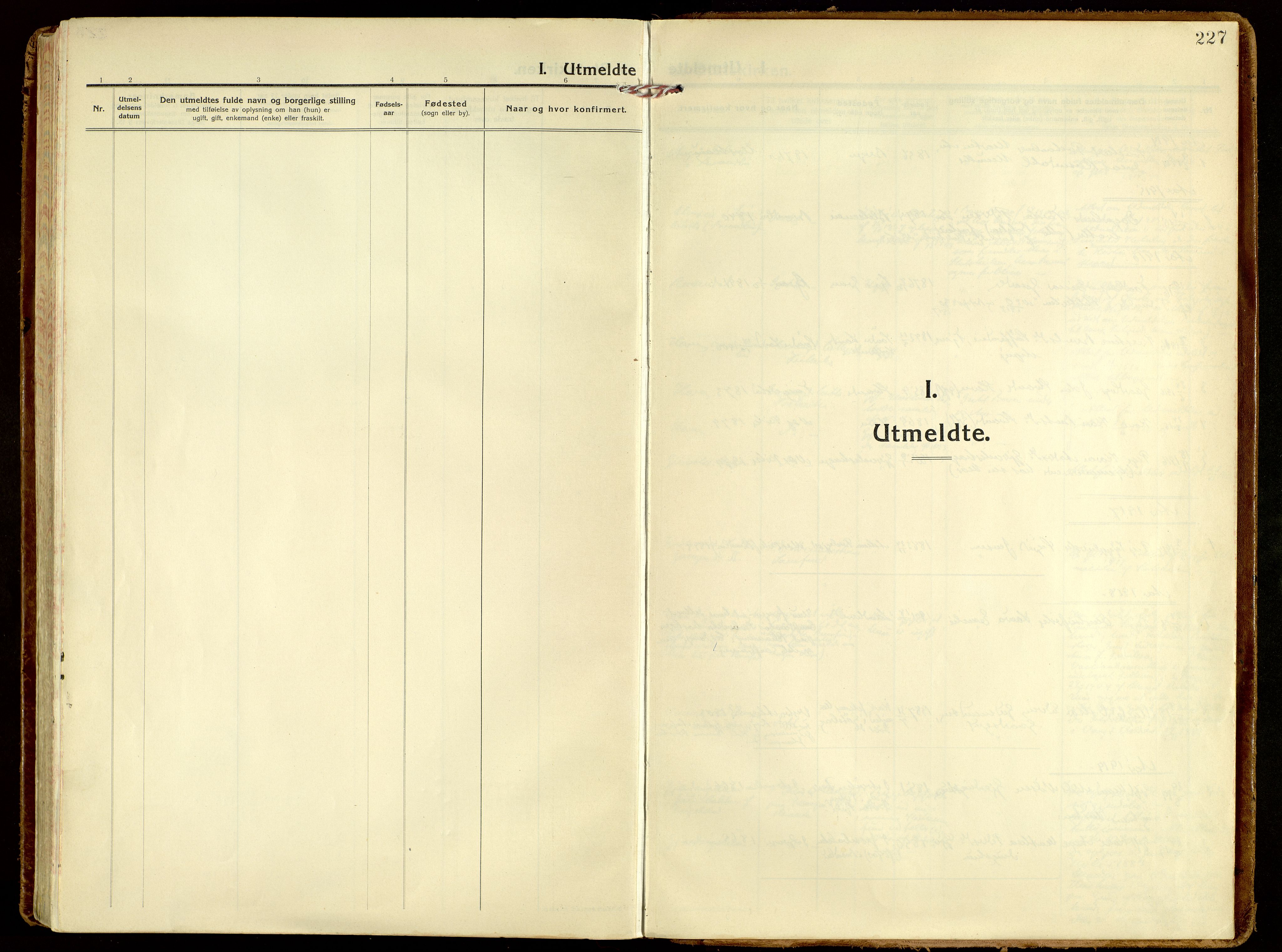Brandbu prestekontor, SAH/PREST-114/H/Ha/Haa/L0004: Ministerialbok nr. 4, 1913-1923, s. 227