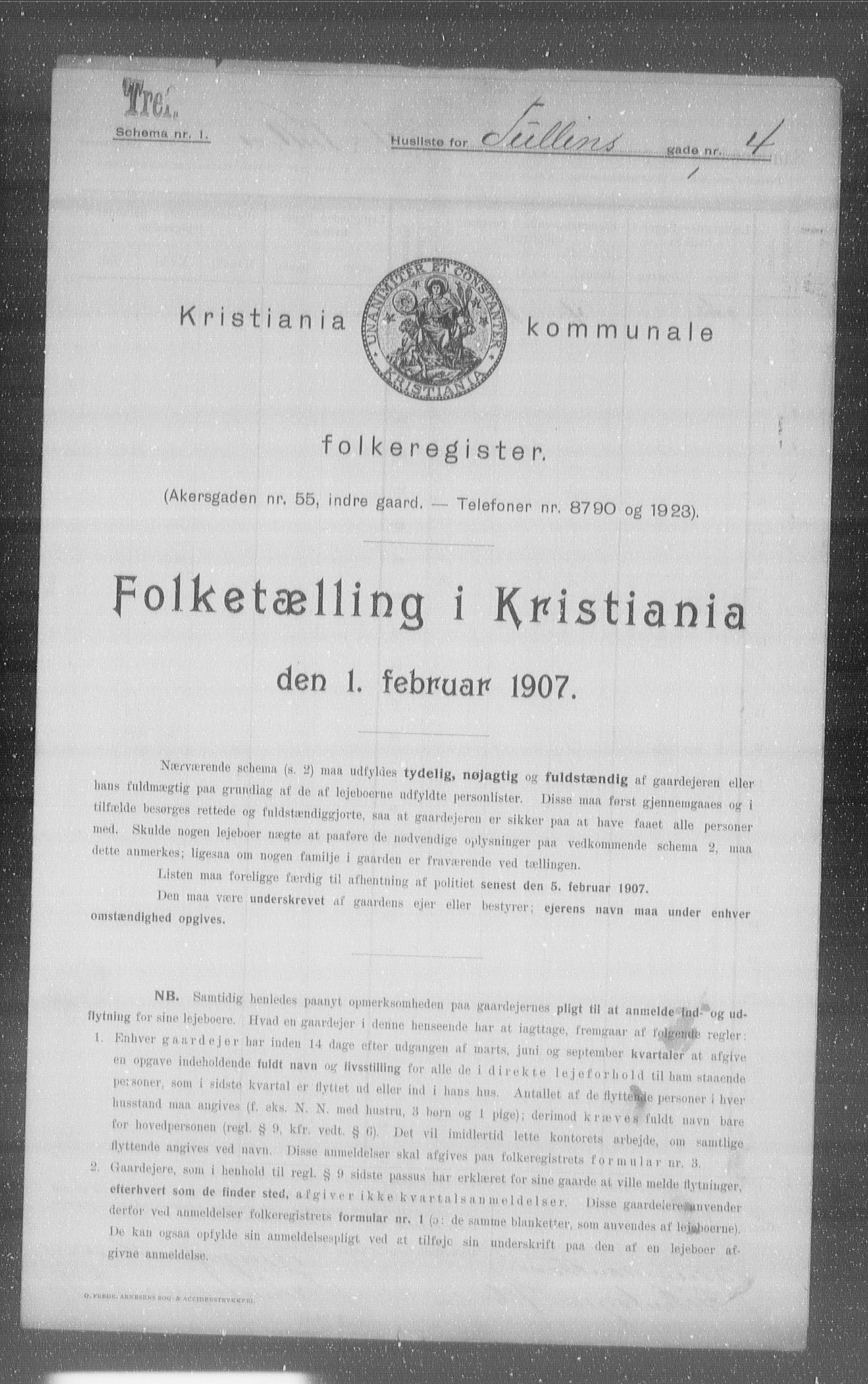 OBA, Kommunal folketelling 1.2.1907 for Kristiania kjøpstad, 1907, s. 59712