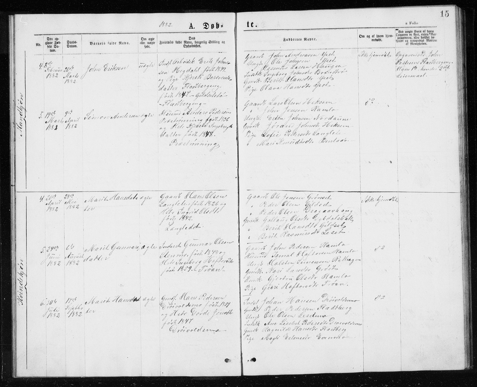 Ministerialprotokoller, klokkerbøker og fødselsregistre - Sør-Trøndelag, SAT/A-1456/685/L0977: Klokkerbok nr. 685C02, 1879-1890, s. 15