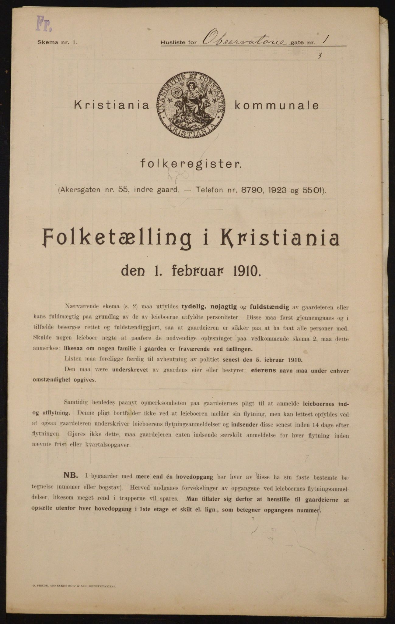 OBA, Kommunal folketelling 1.2.1910 for Kristiania, 1910, s. 71581