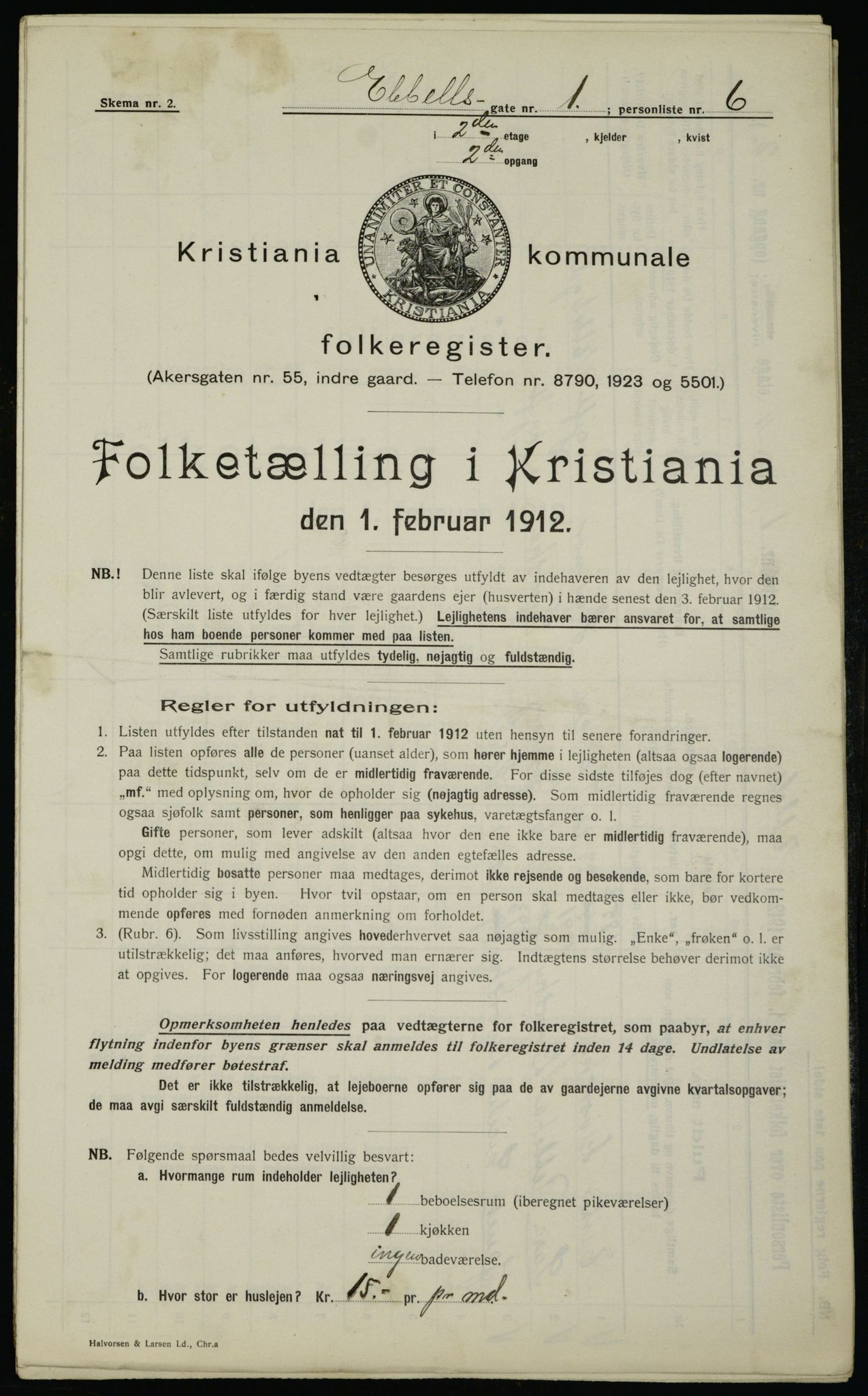 OBA, Kommunal folketelling 1.2.1912 for Kristiania, 1912, s. 17976