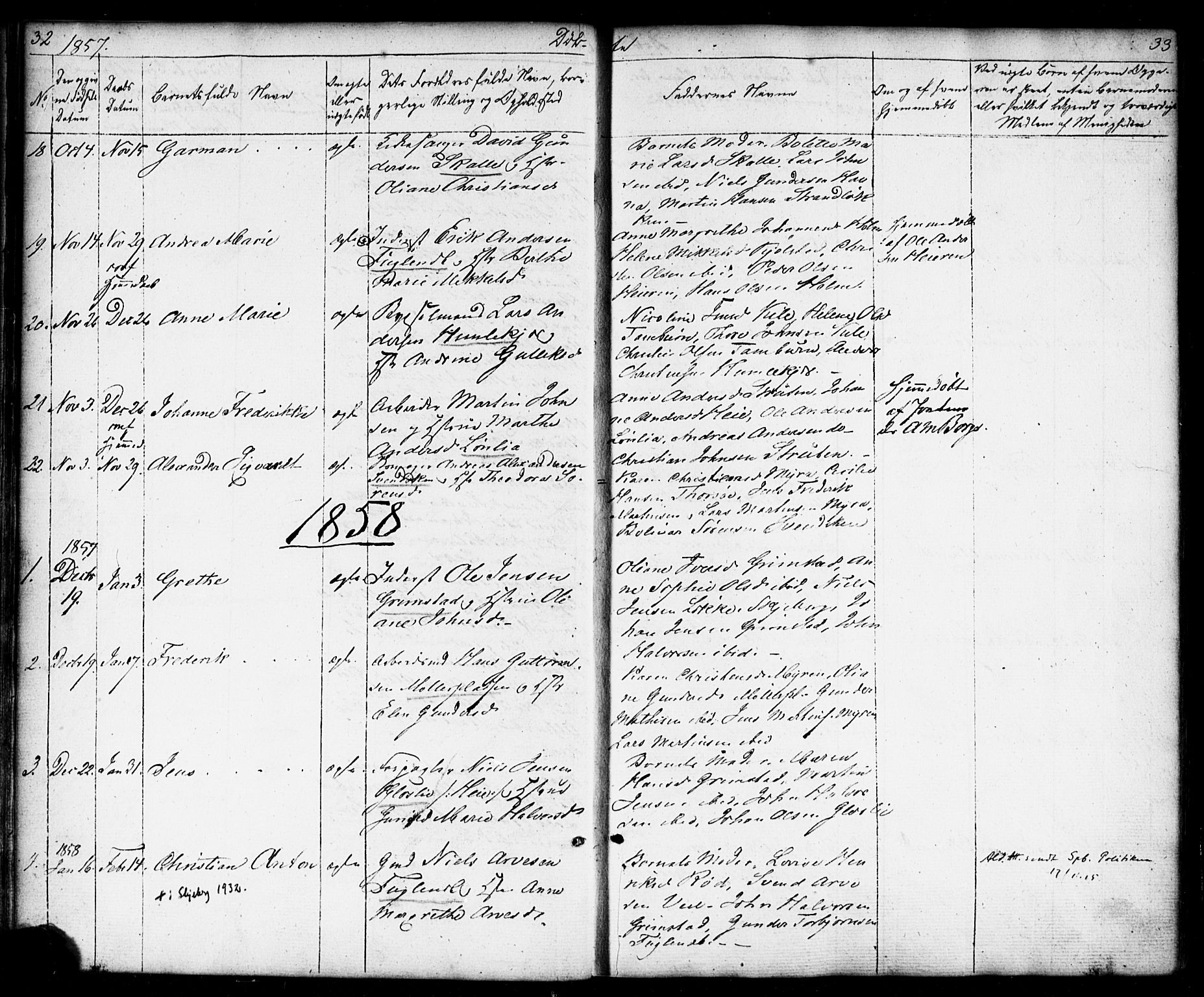 Borge prestekontor Kirkebøker, SAO/A-10903/F/Fb/L0002: Ministerialbok nr. II 2, 1853-1877, s. 32-33