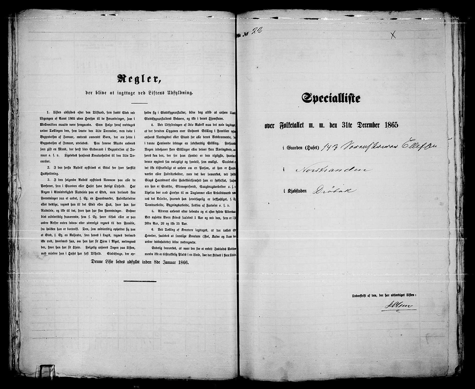 RA, Folketelling 1865 for 0203B Drøbak prestegjeld, Drøbak kjøpstad, 1865, s. 48