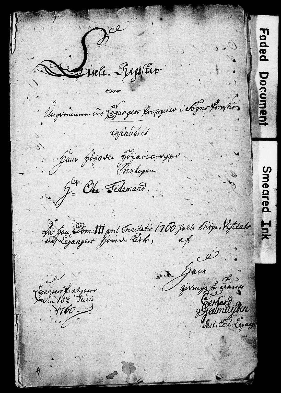 Bjørgvin biskop, AV/SAB-A-5601/Hd/L0001: Manntalslister frå Nordre Bergenhus amt, 1760