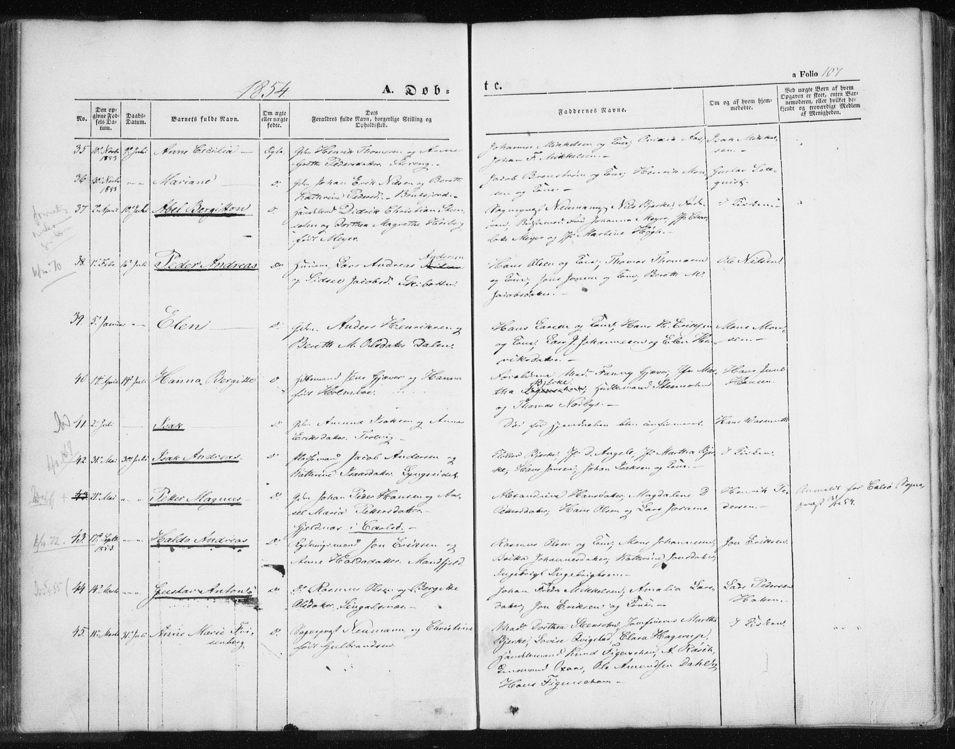 Lyngen sokneprestembete, AV/SATØ-S-1289/H/He/Hea/L0004kirke: Ministerialbok nr. 4, 1839-1858, s. 107