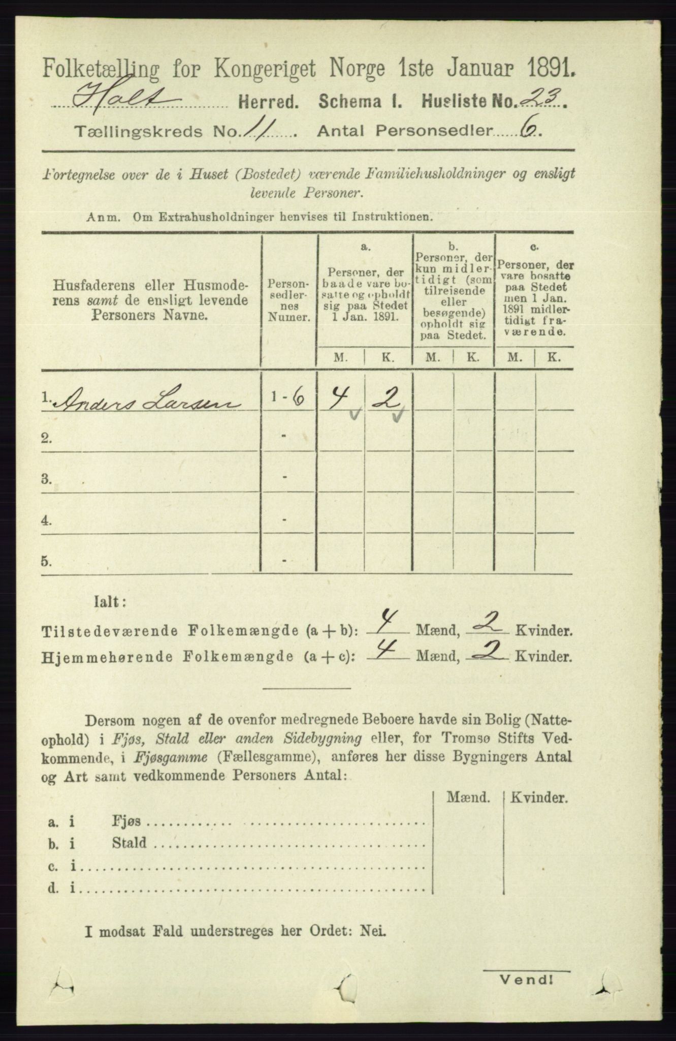 RA, Folketelling 1891 for 0914 Holt herred, 1891, s. 4792