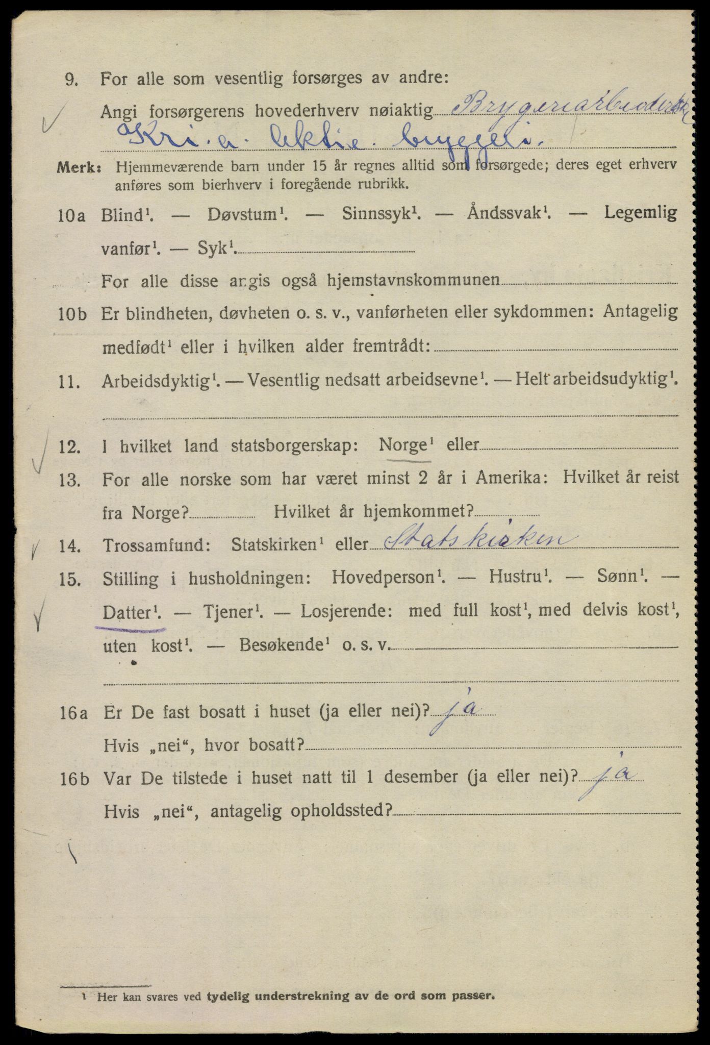 SAO, Folketelling 1920 for 0301 Kristiania kjøpstad, 1920, s. 422110