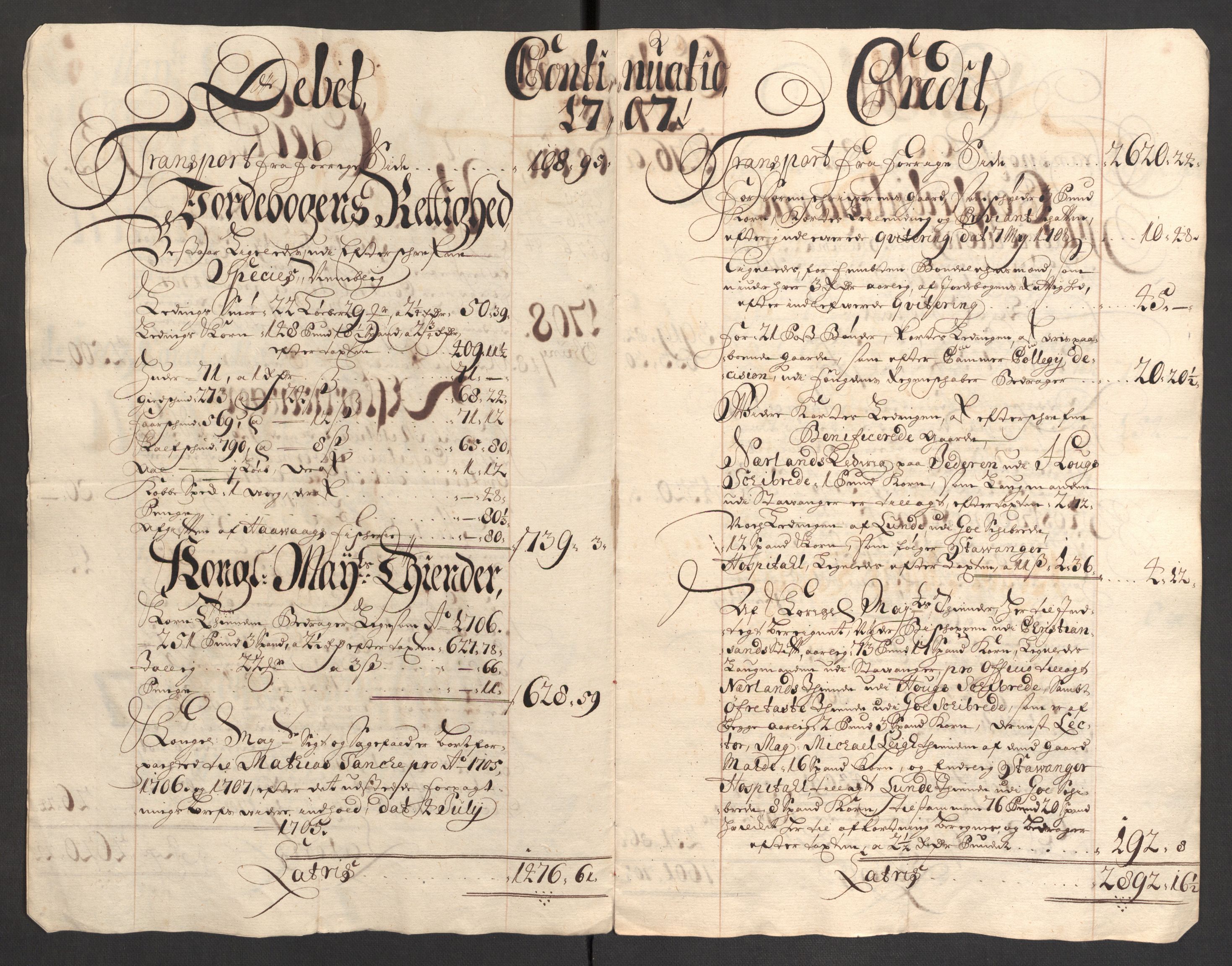 Rentekammeret inntil 1814, Reviderte regnskaper, Fogderegnskap, RA/EA-4092/R46/L2733: Fogderegnskap Jæren og Dalane, 1705-1708, s. 270