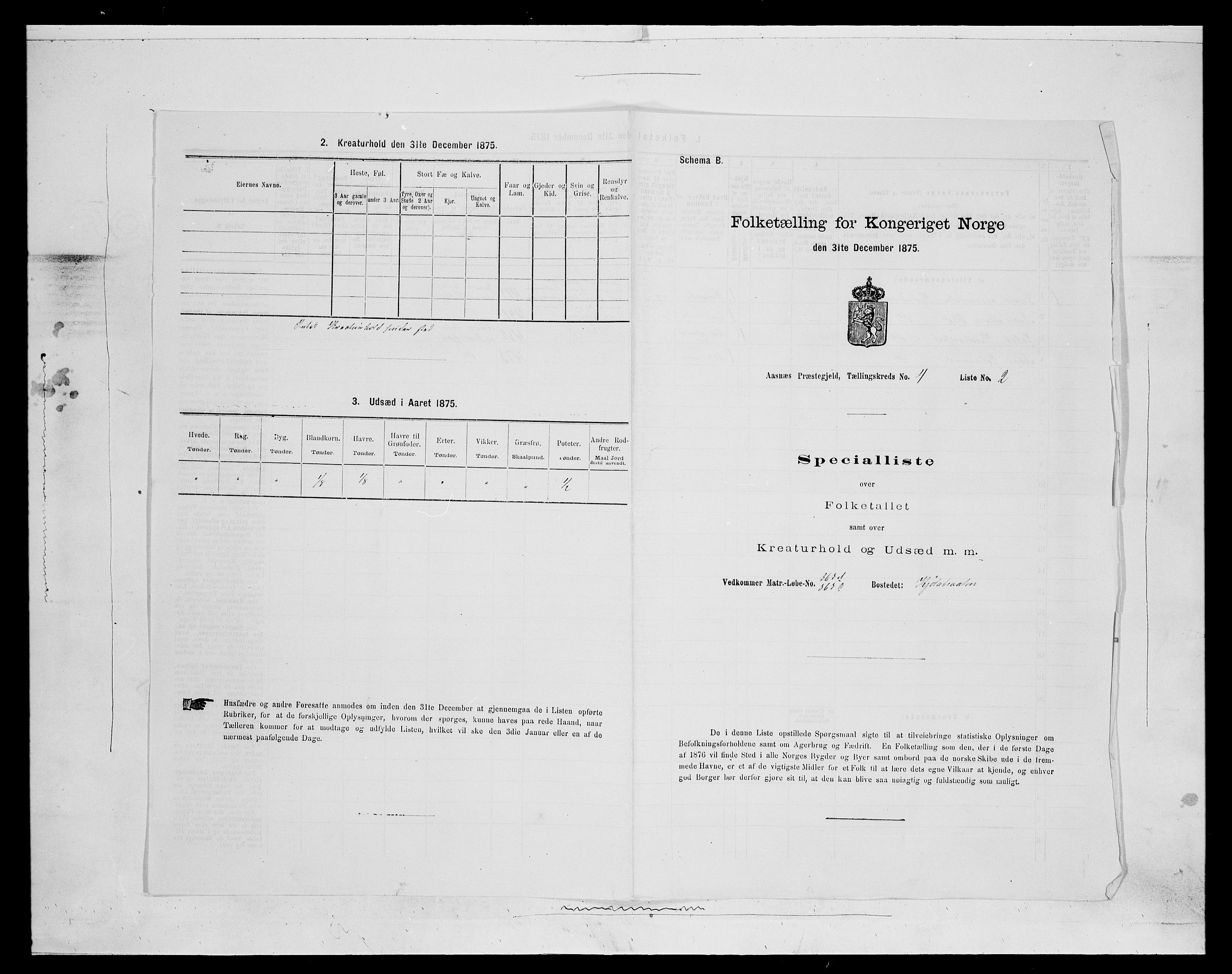 SAH, Folketelling 1875 for 0425P Åsnes prestegjeld, 1875, s. 458