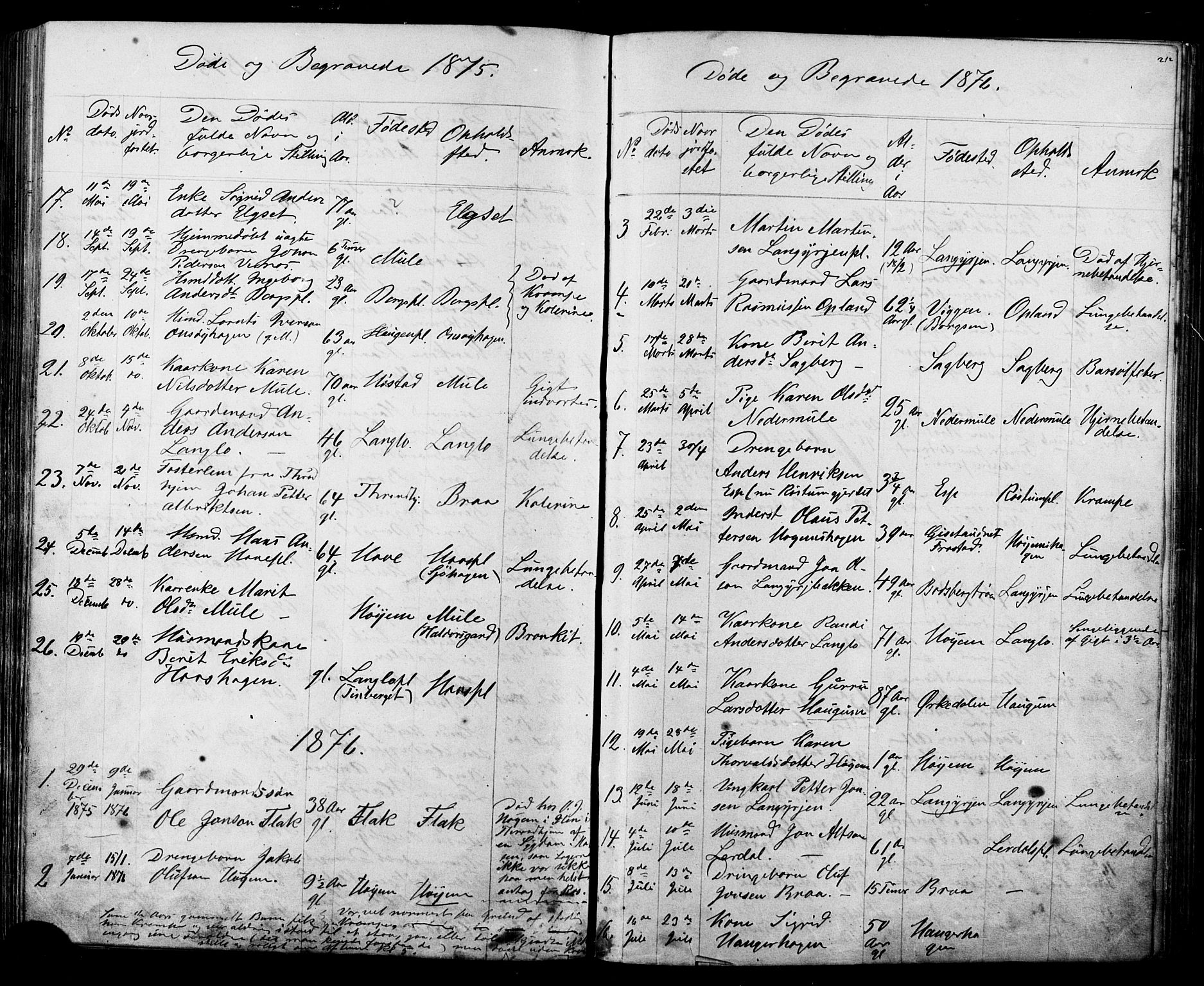 Ministerialprotokoller, klokkerbøker og fødselsregistre - Sør-Trøndelag, AV/SAT-A-1456/612/L0387: Klokkerbok nr. 612C03, 1874-1908, s. 212
