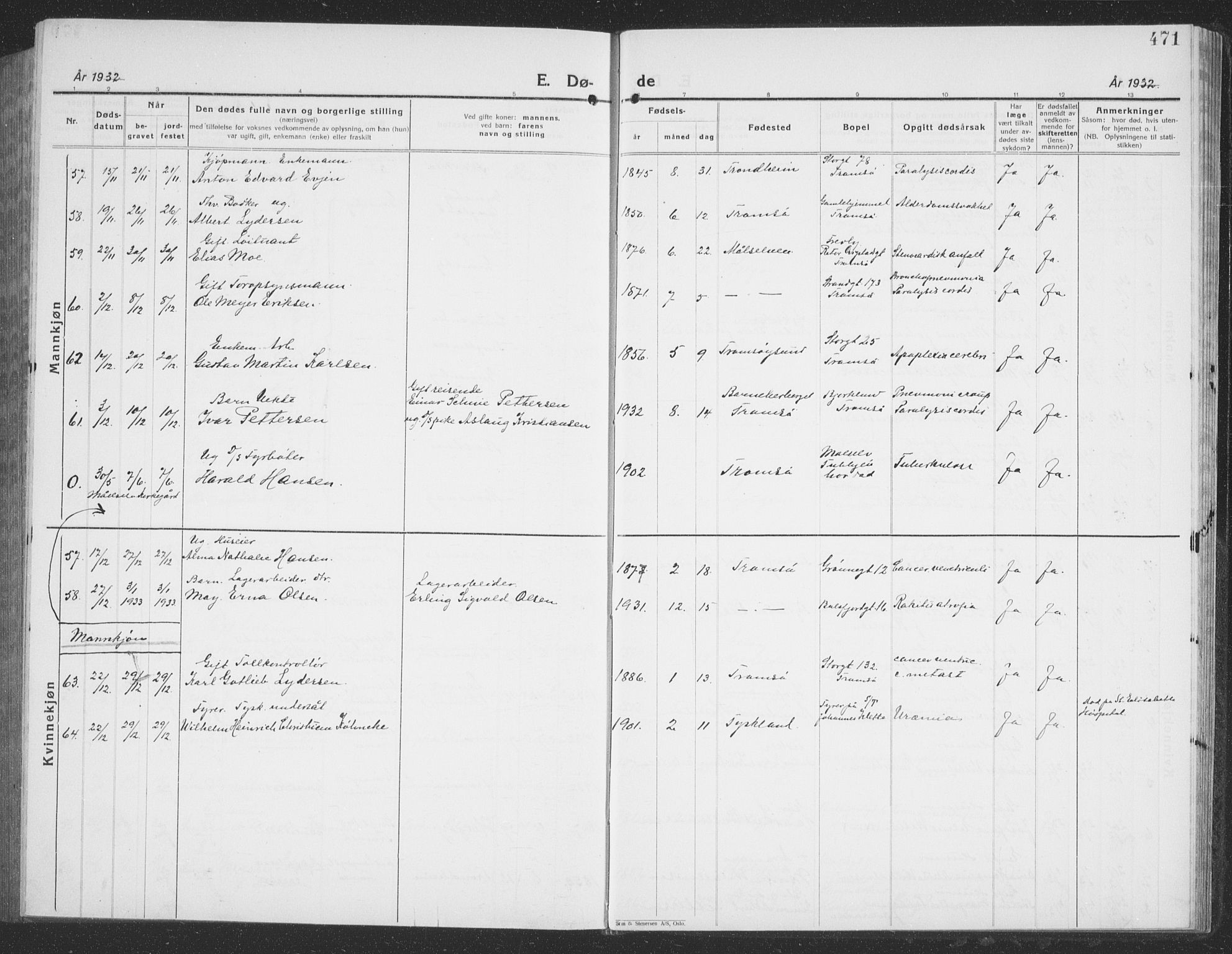 Tromsø sokneprestkontor/stiftsprosti/domprosti, AV/SATØ-S-1343/G/Gb/L0010klokker: Klokkerbok nr. 10, 1925-1937, s. 471