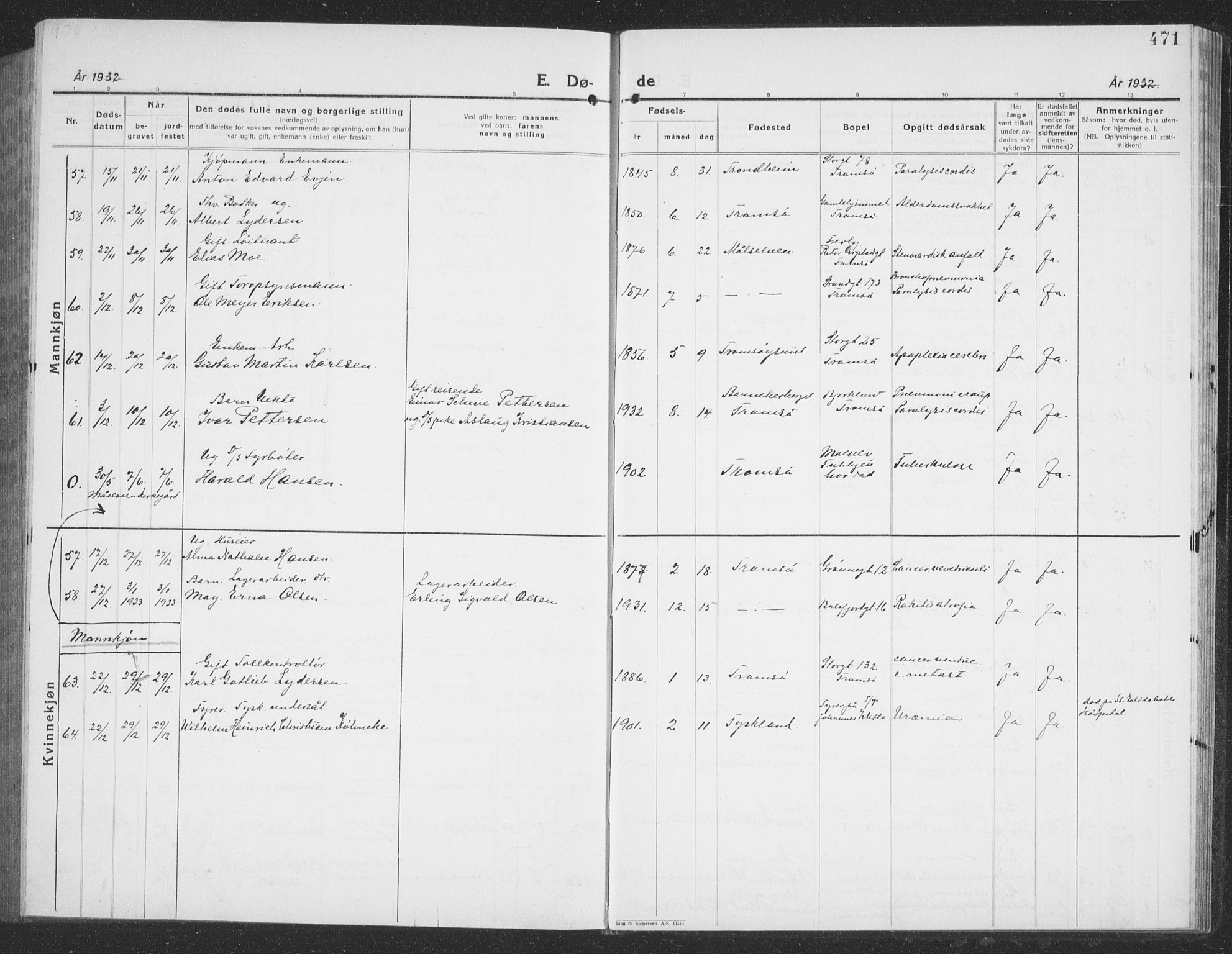 Tromsø sokneprestkontor/stiftsprosti/domprosti, SATØ/S-1343/G/Gb/L0010klokker: Klokkerbok nr. 10, 1925-1937, s. 471