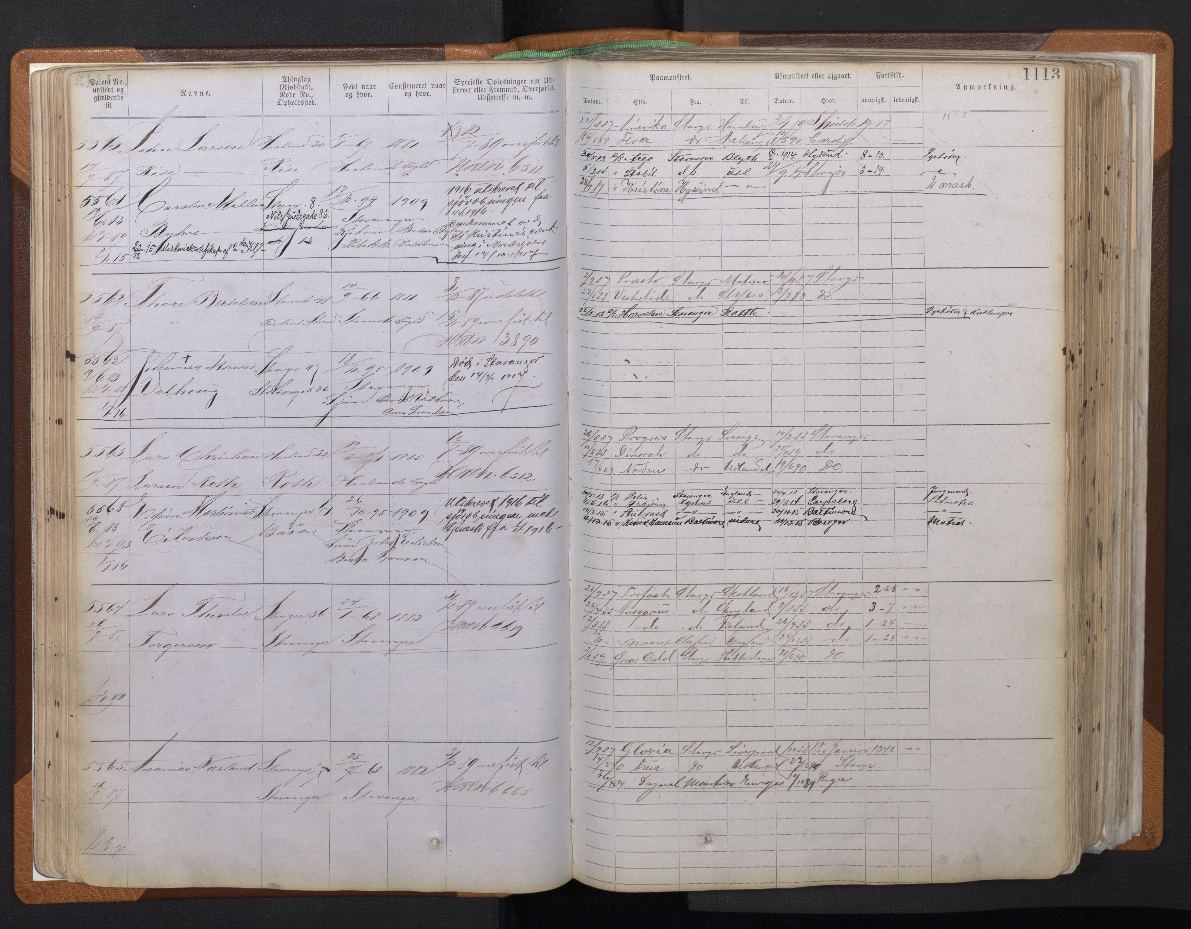Stavanger sjømannskontor, AV/SAST-A-102006/F/Ff/L0011: Annotasjonsrulle, patentnr. 5225-7180 (dublett), 1887-1900, s. 74