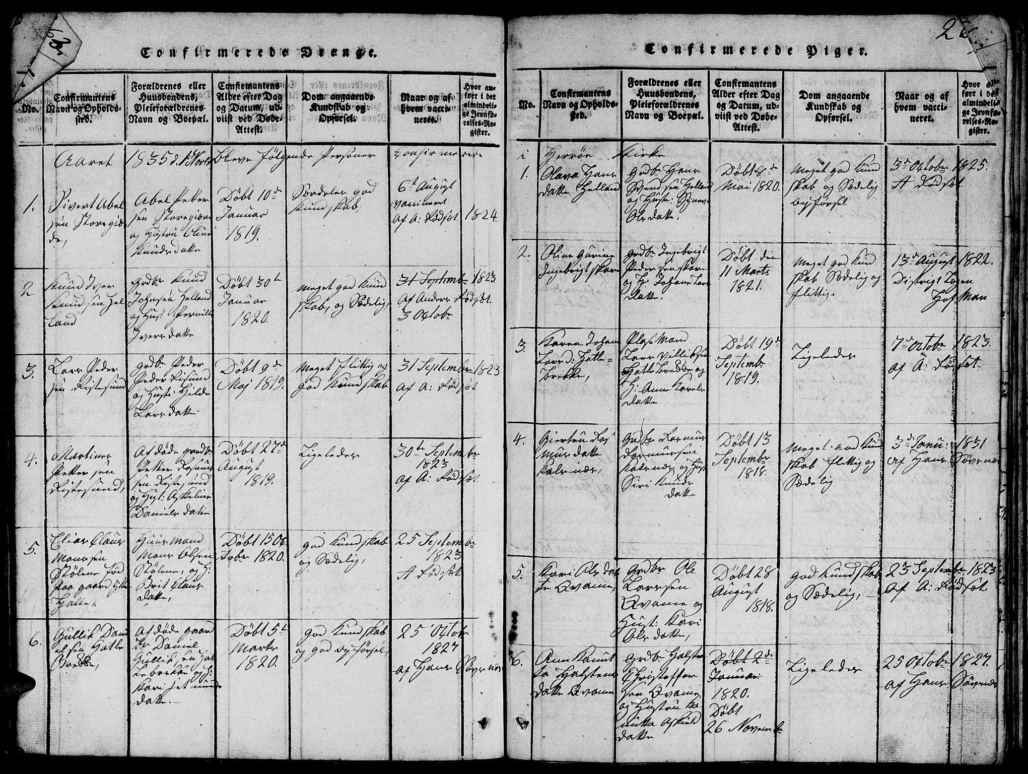 Ministerialprotokoller, klokkerbøker og fødselsregistre - Møre og Romsdal, SAT/A-1454/503/L0046: Klokkerbok nr. 503C01, 1816-1842, s. 264