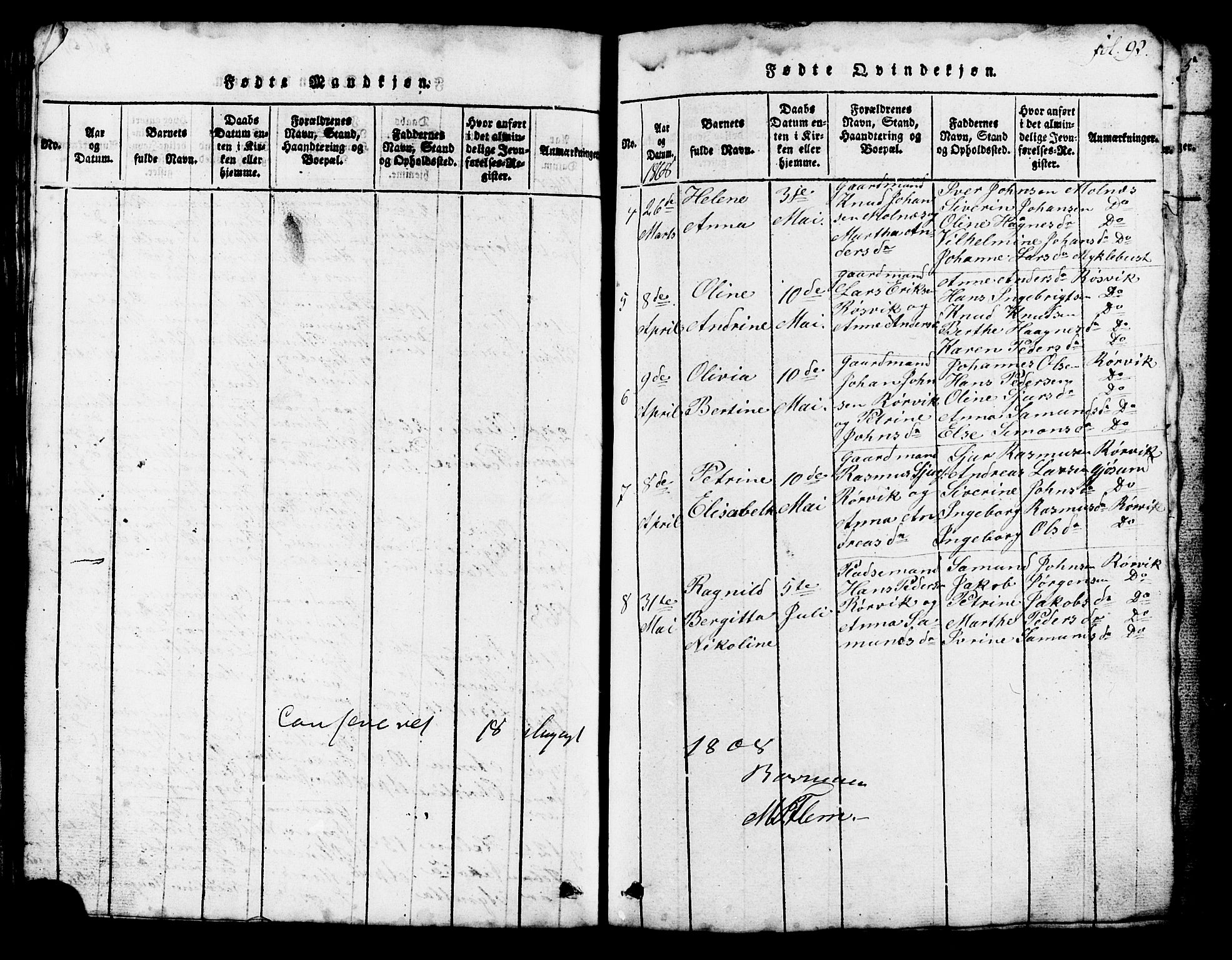 Ministerialprotokoller, klokkerbøker og fødselsregistre - Møre og Romsdal, AV/SAT-A-1454/537/L0520: Klokkerbok nr. 537C01, 1819-1868, s. 92