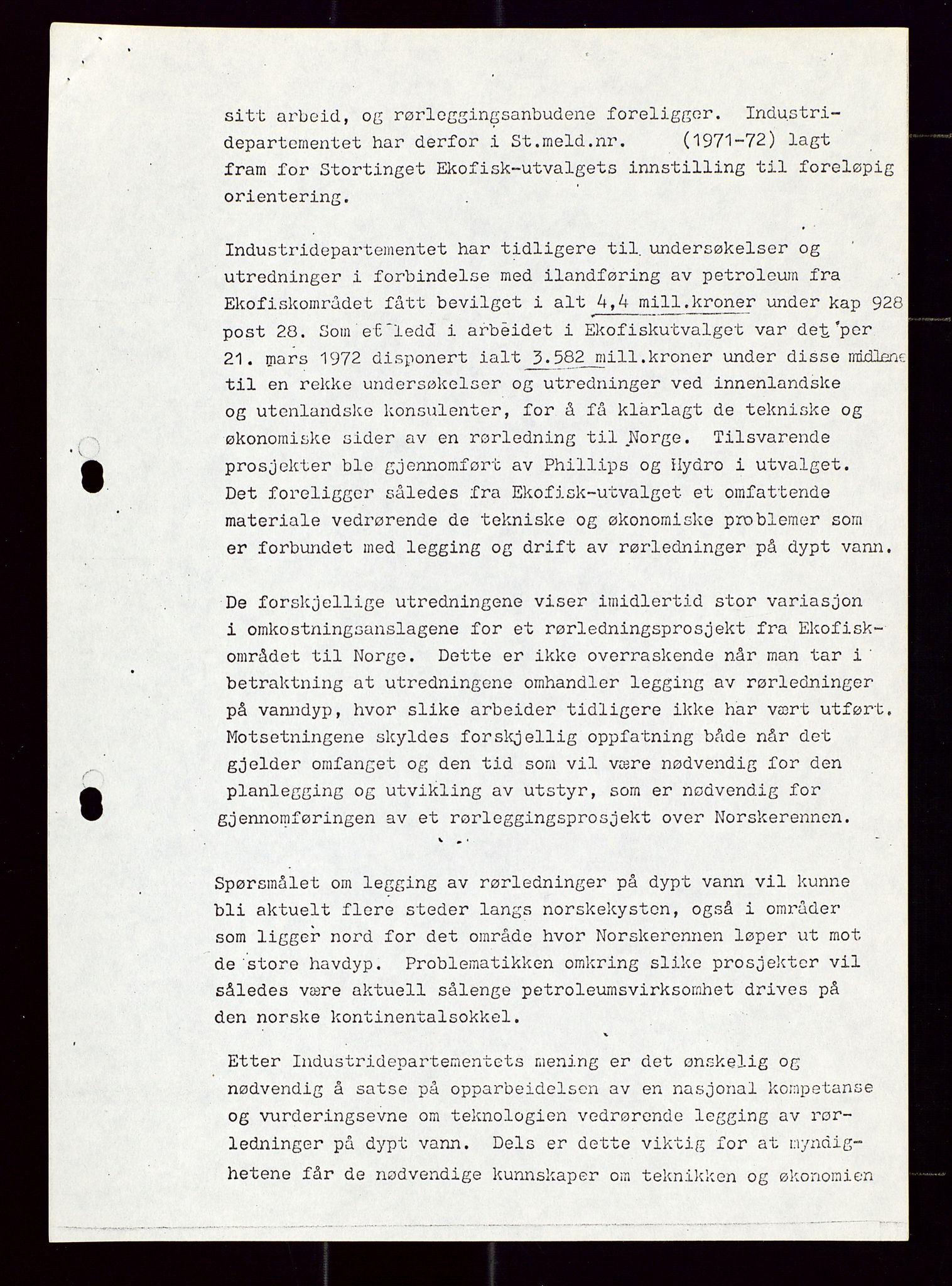 Industridepartementet, Oljekontoret, AV/SAST-A-101348/Di/L0002: DWP, måneds- kvartals- halvårs- og årsrapporter, økonomi, personell, div., 1972-1974, s. 114