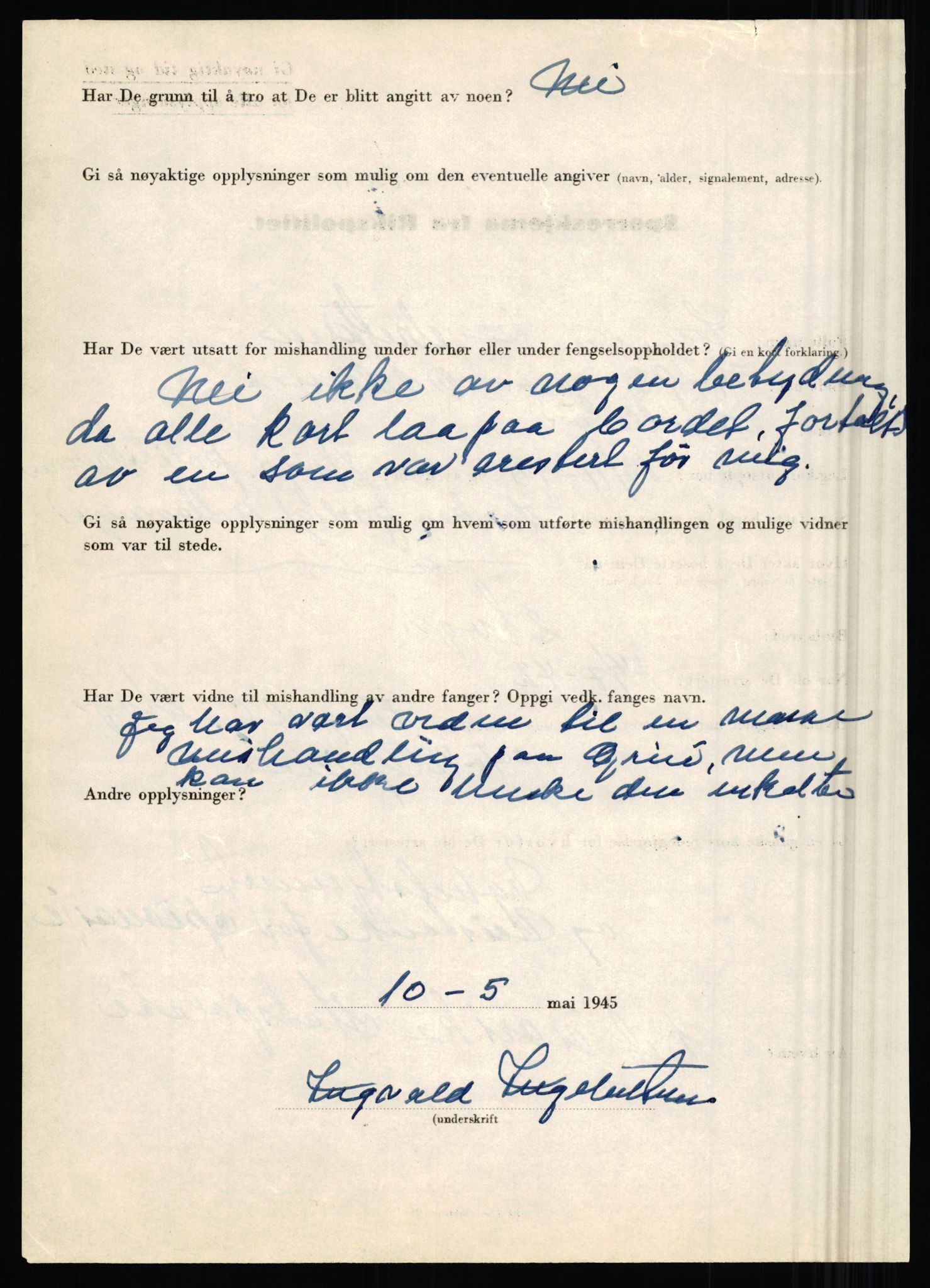 Rikspolitisjefen, AV/RA-S-1560/L/L0007: Heen, Erik C. - Iversen, Trygve, 1940-1945, s. 1126