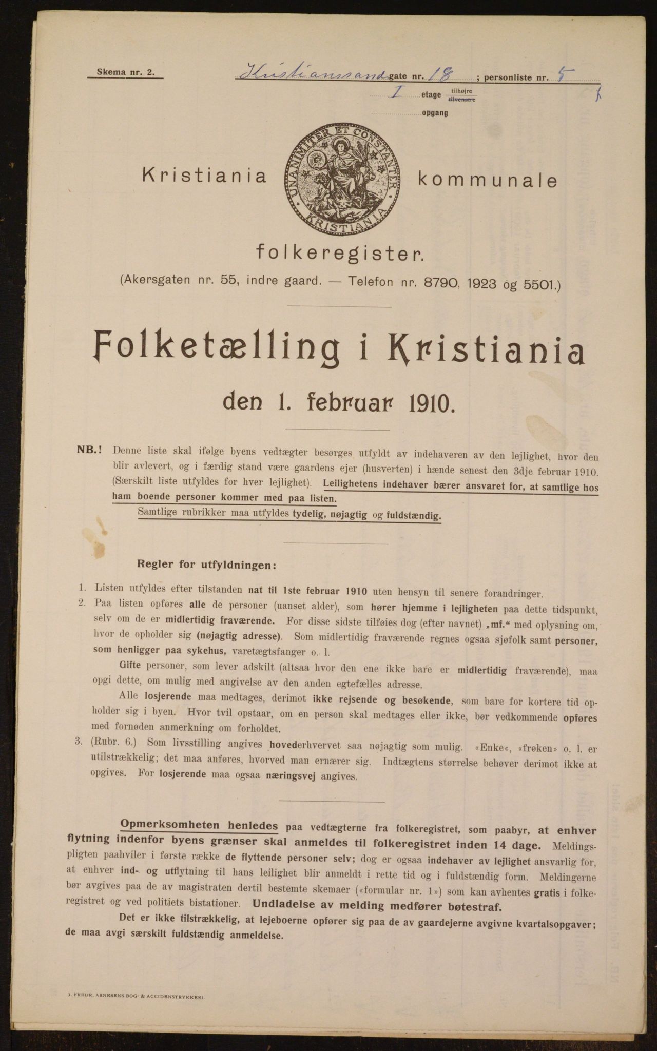 OBA, Kommunal folketelling 1.2.1910 for Kristiania, 1910, s. 52865