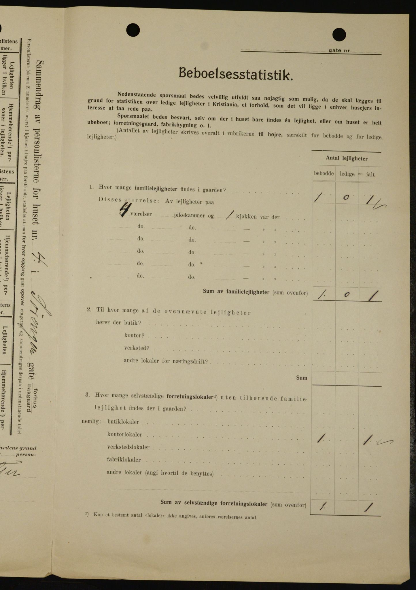 OBA, Kommunal folketelling 1.2.1909 for Kristiania kjøpstad, 1909, s. 96417
