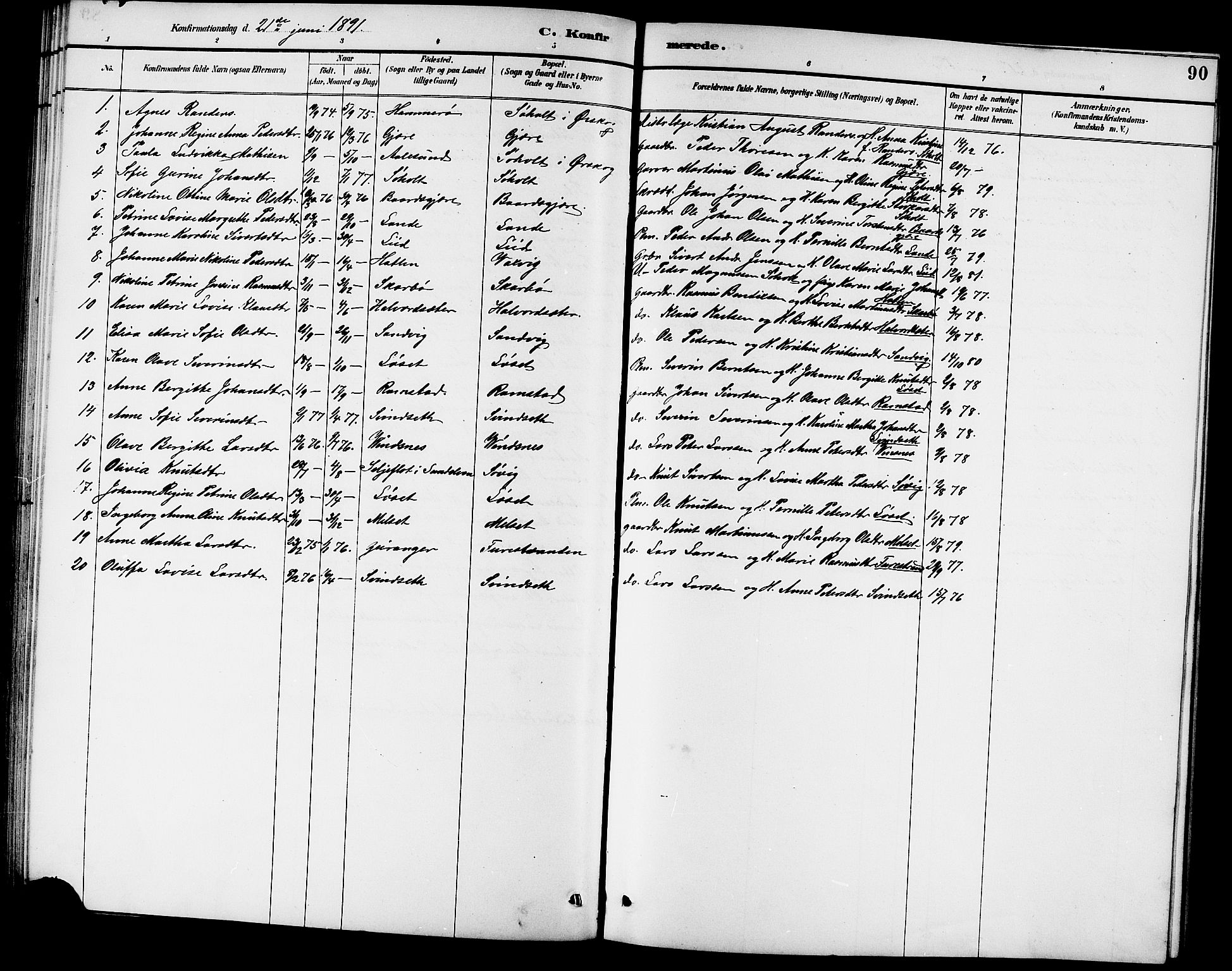 Ministerialprotokoller, klokkerbøker og fødselsregistre - Møre og Romsdal, AV/SAT-A-1454/522/L0327: Klokkerbok nr. 522C06, 1890-1915, s. 90