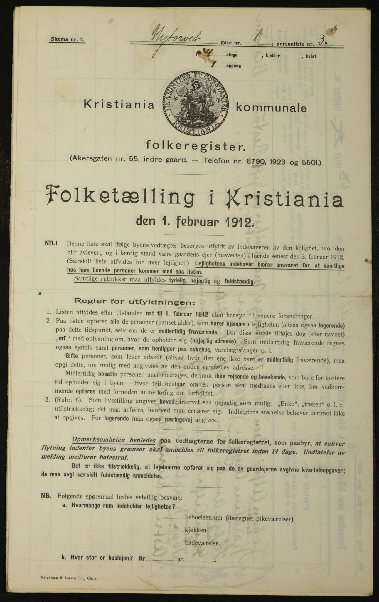 OBA, Kommunal folketelling 1.2.1912 for Kristiania, 1912, s. 74719