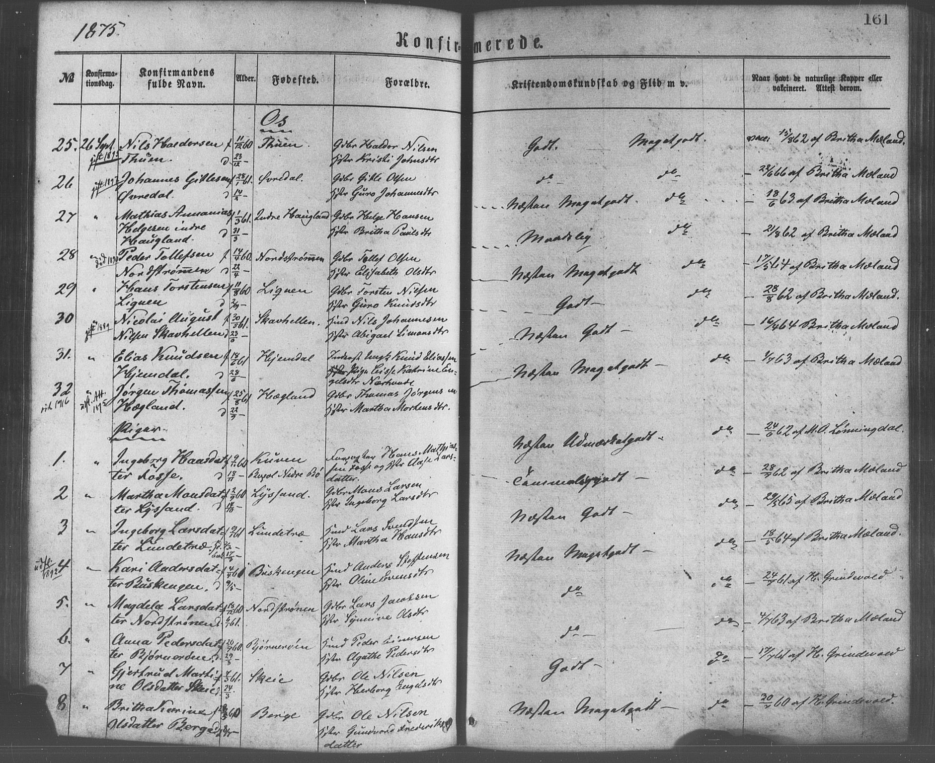 Os sokneprestembete, AV/SAB-A-99929: Ministerialbok nr. A 18, 1874-1884, s. 161