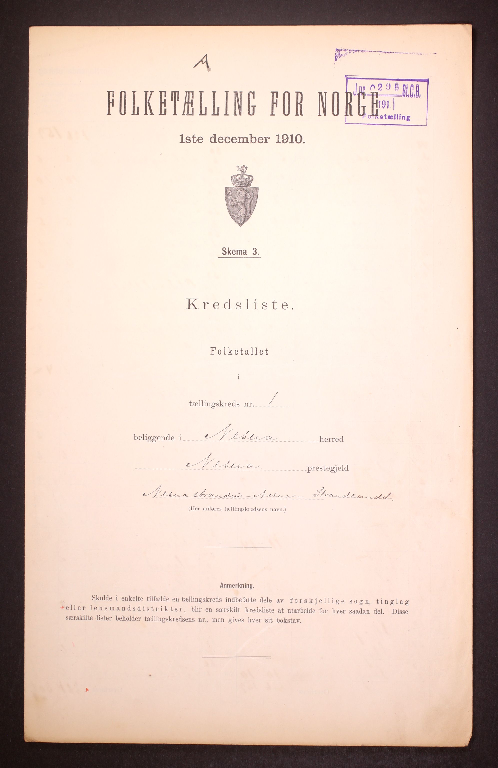 RA, Folketelling 1910 for 1828 Nesna herred, 1910, s. 7