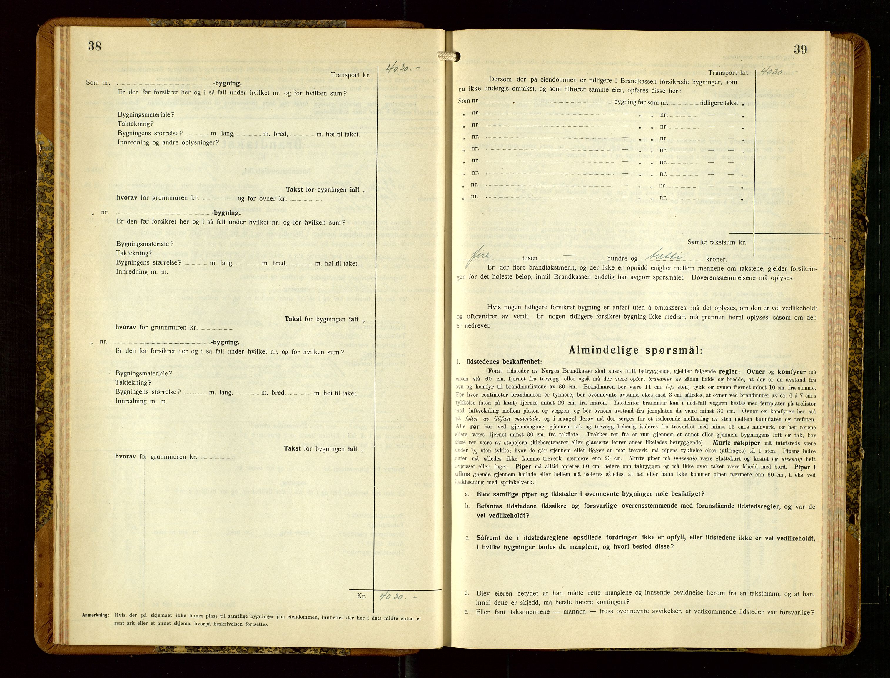 Hå lensmannskontor, AV/SAST-A-100456/Goa/L0006: Takstprotokoll (skjema), 1932-1938, s. 38-39