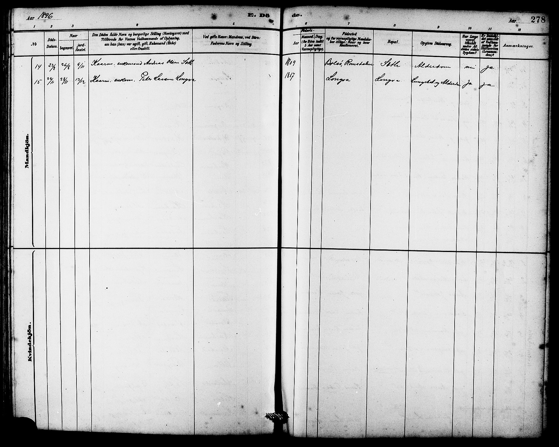 Ministerialprotokoller, klokkerbøker og fødselsregistre - Møre og Romsdal, SAT/A-1454/536/L0510: Klokkerbok nr. 536C05, 1881-1898, s. 278