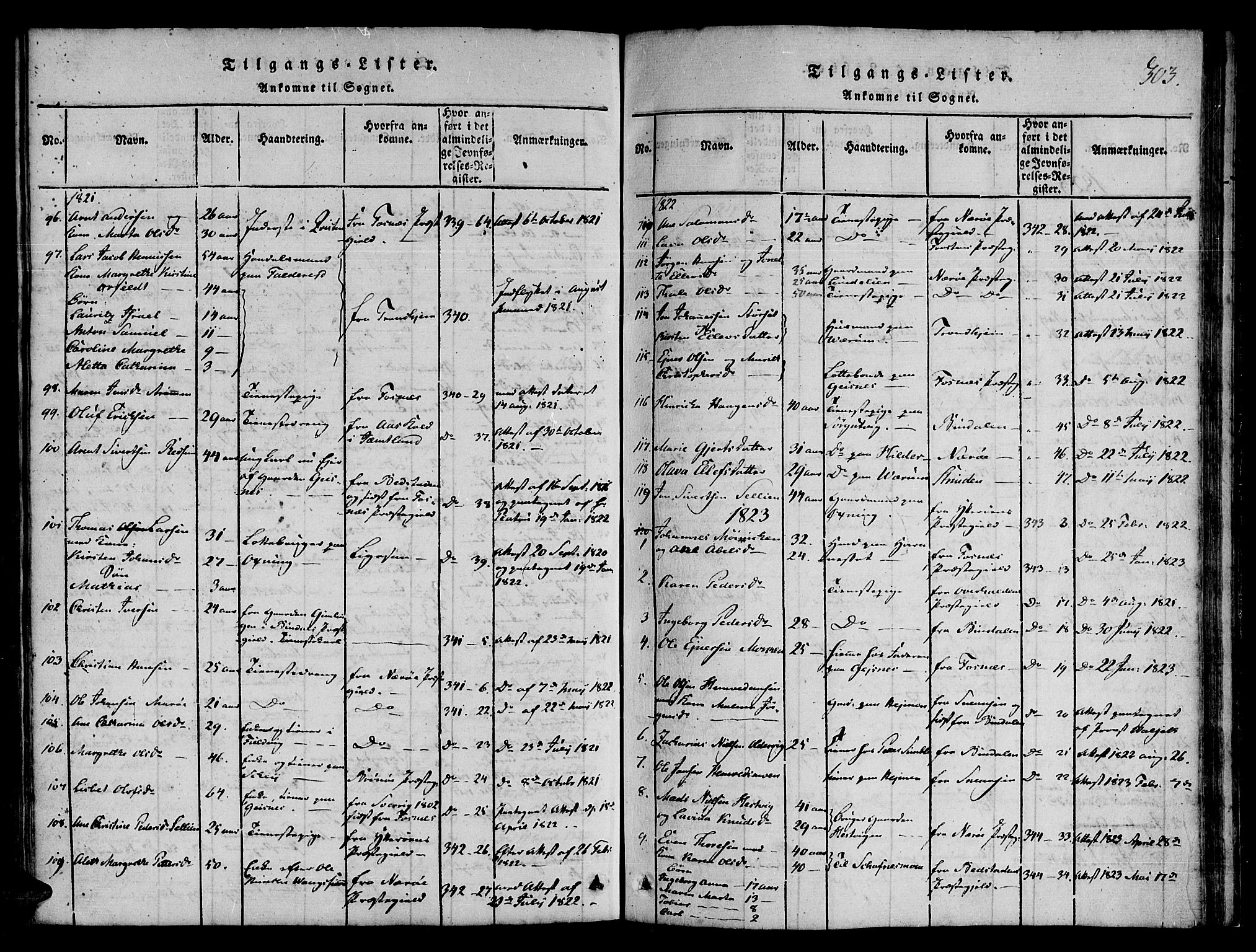 Ministerialprotokoller, klokkerbøker og fødselsregistre - Nord-Trøndelag, AV/SAT-A-1458/780/L0636: Ministerialbok nr. 780A03 /1, 1815-1830, s. 303