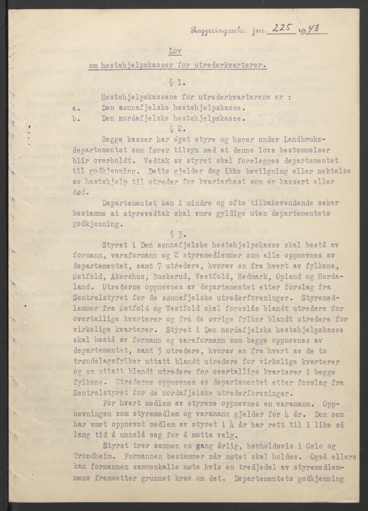 NS-administrasjonen 1940-1945 (Statsrådsekretariatet, de kommisariske statsråder mm), RA/S-4279/D/Db/L0099: Lover, 1943, s. 442