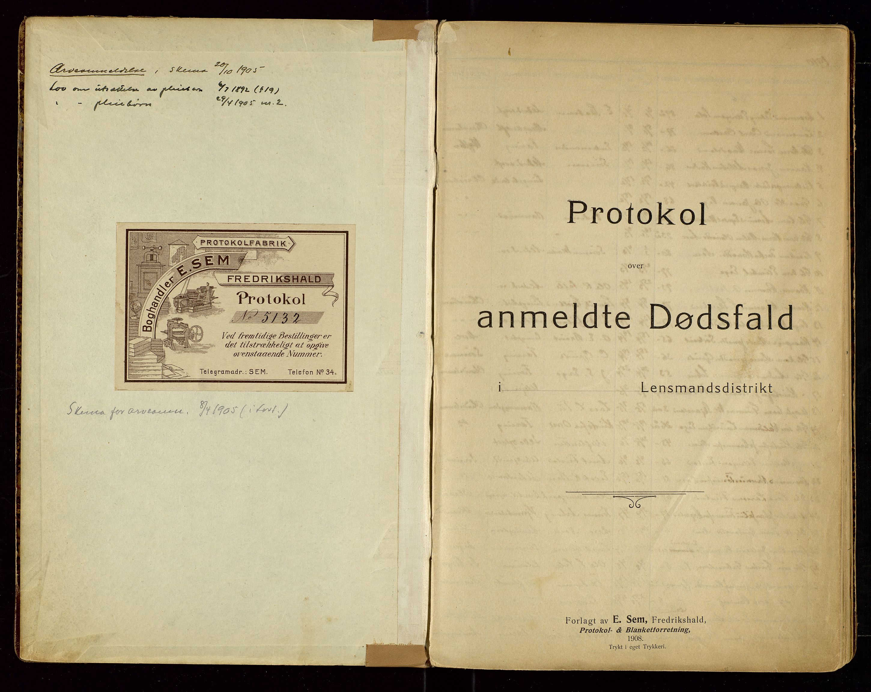 Klepp lensmannskontor, SAST/A-100163/Gga/L0001: "Dødsfalds-Protokol", 1910-1932