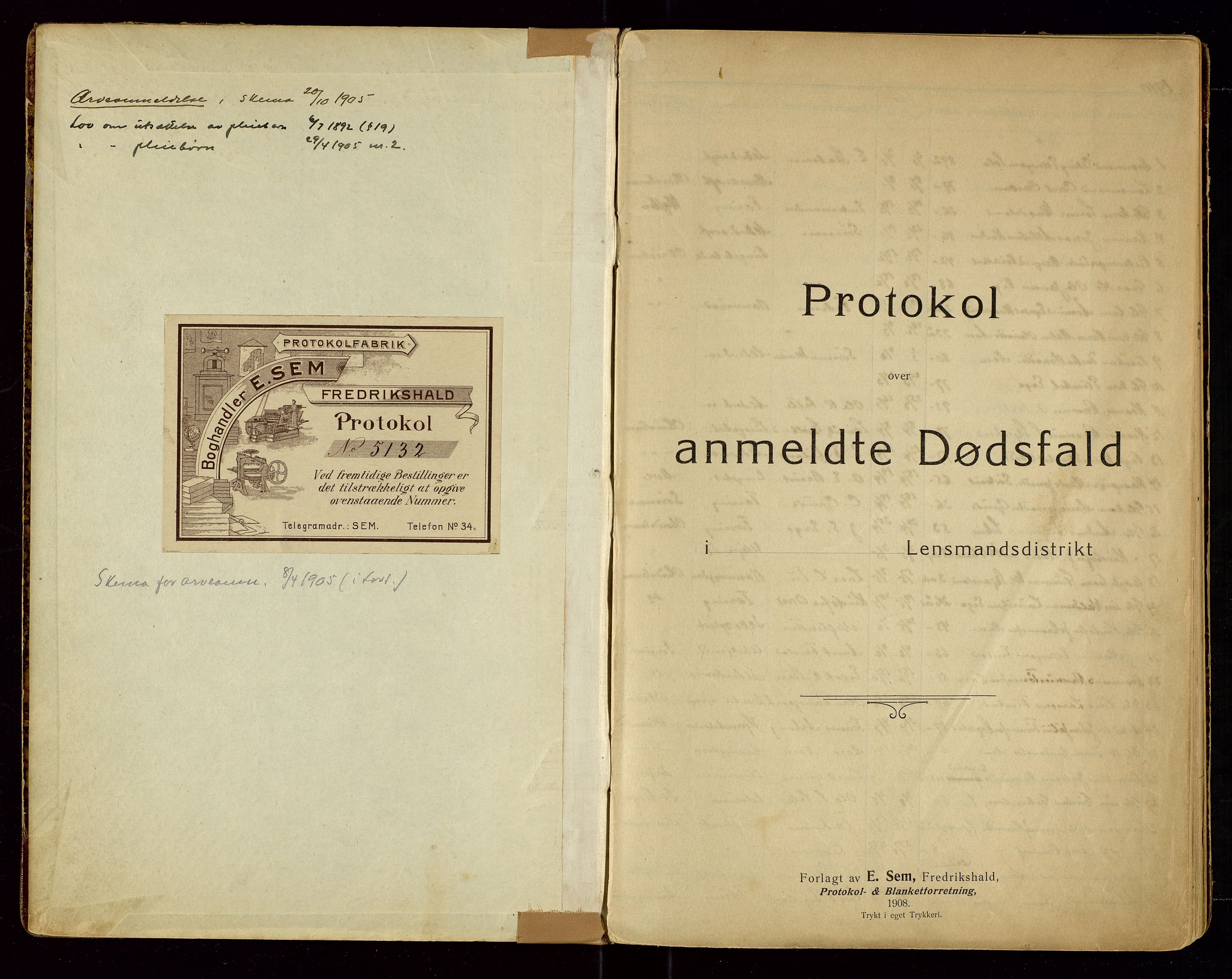 Klepp lensmannskontor, AV/SAST-A-100163/Gga/L0001: "Dødsfalds-Protokol", 1910-1932