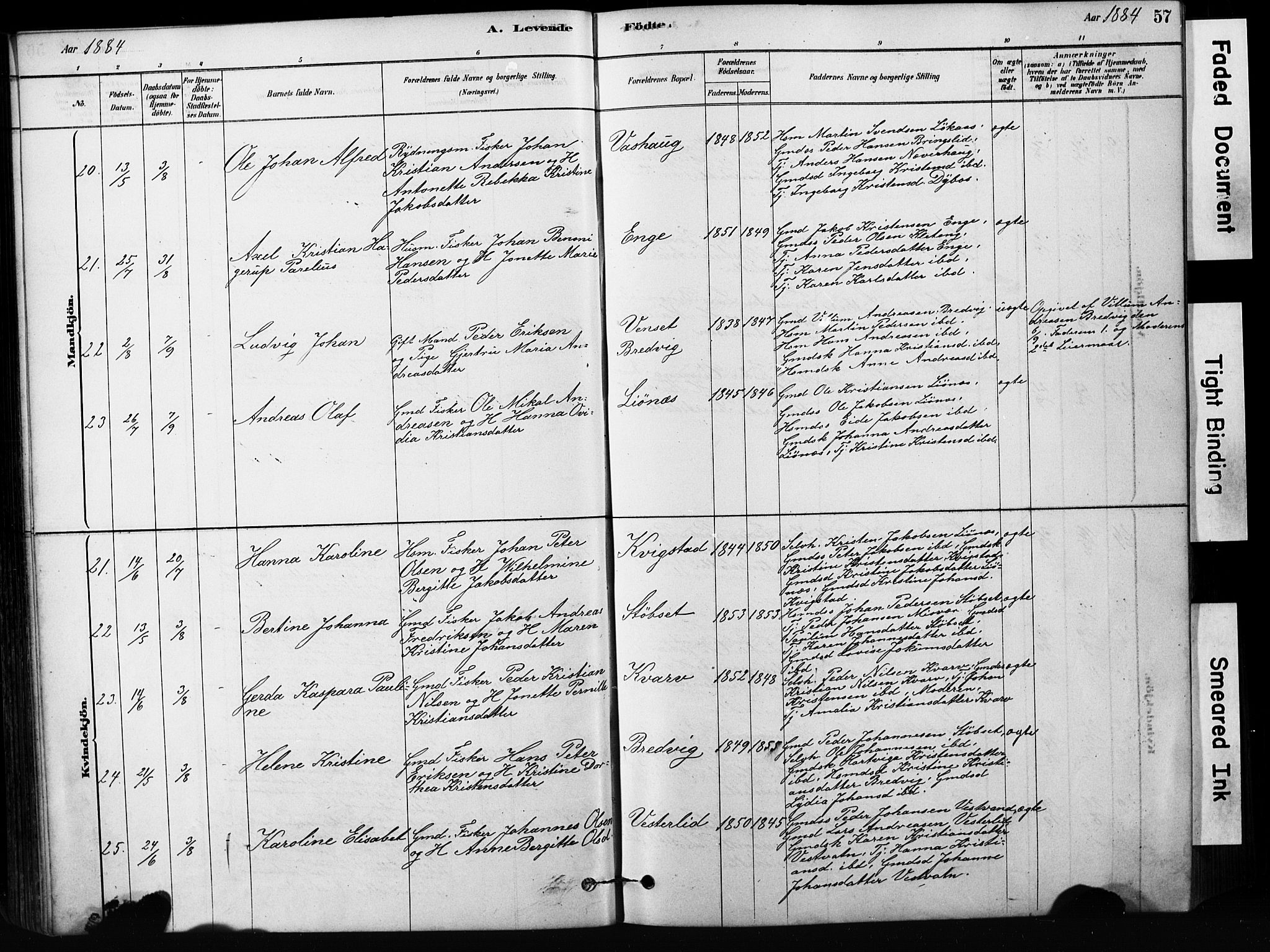 Ministerialprotokoller, klokkerbøker og fødselsregistre - Nordland, AV/SAT-A-1459/852/L0754: Klokkerbok nr. 852C05, 1878-1894, s. 57