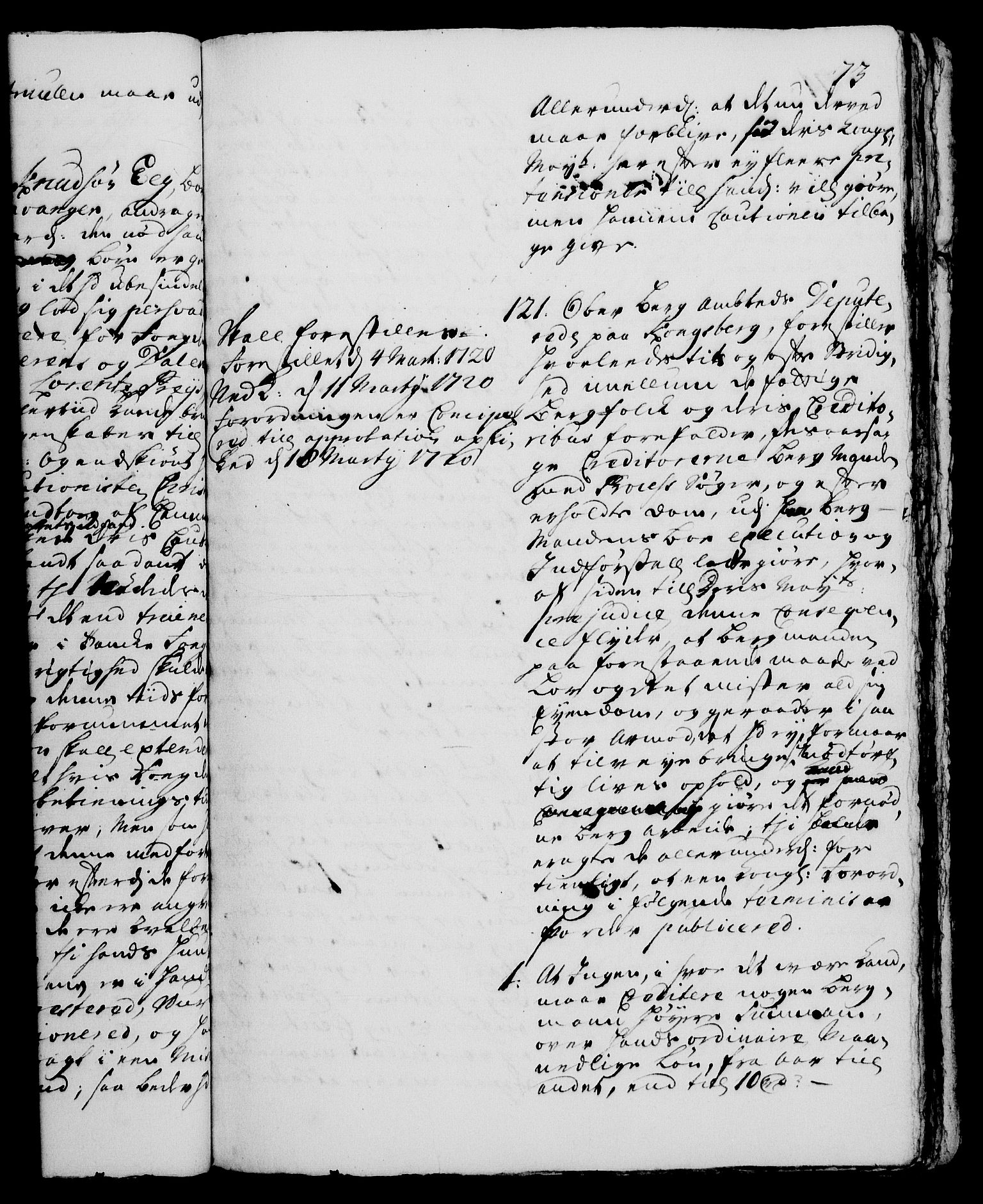 Rentekammeret, Kammerkanselliet, RA/EA-3111/G/Gh/Gha/L0001: Norsk ekstraktmemorialprotokoll, sak. 1-375 (merket RK 53.46), 1720, s. 73