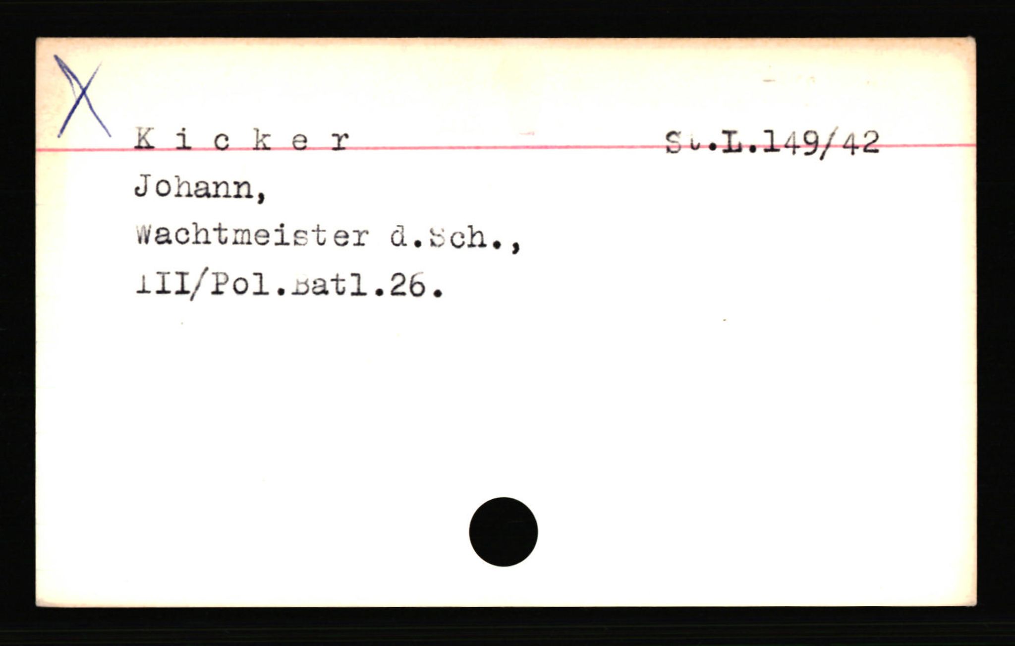 SS- und Polizeigericht Nord (IX), AV/RA-RAFA-3182/0001/C/Ca/L0004: kartotekkort for personer alfabetisk på etternavn: John-L, 1940-1945, s. 180
