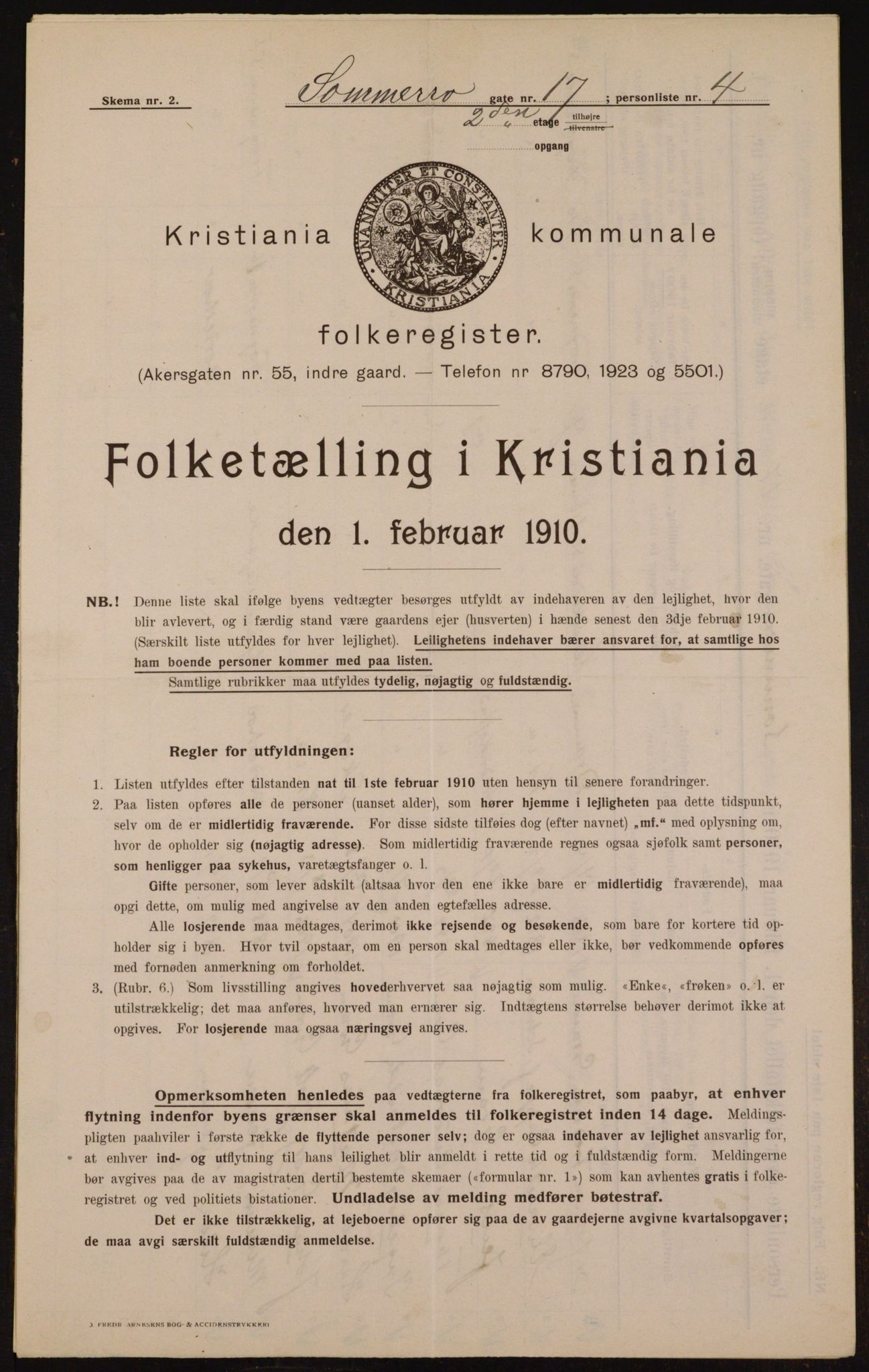 OBA, Kommunal folketelling 1.2.1910 for Kristiania, 1910, s. 95059