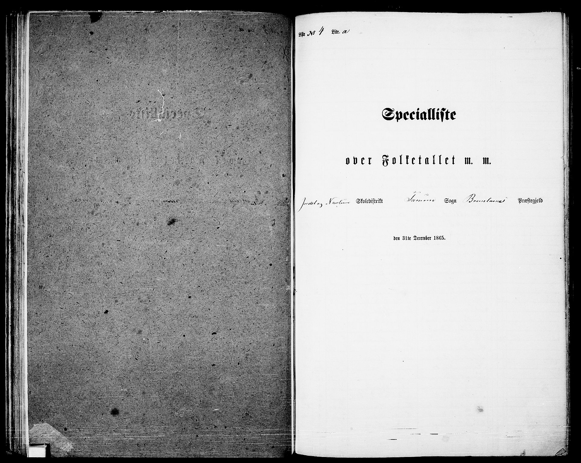 RA, Folketelling 1865 for 0726P Brunlanes prestegjeld, 1865, s. 69