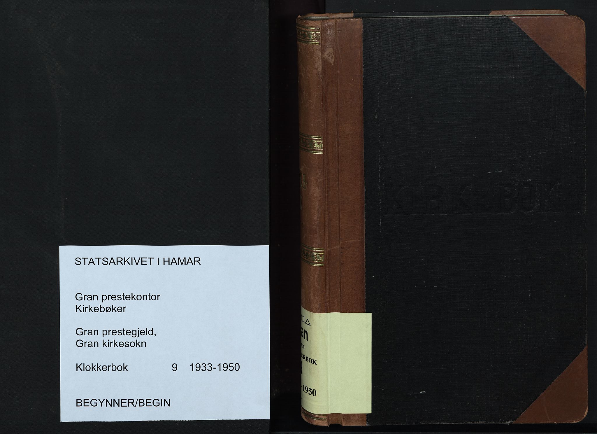 Gran prestekontor, SAH/PREST-112/H/Ha/Hab/L0009: Klokkerbok nr. 9, 1933-1950