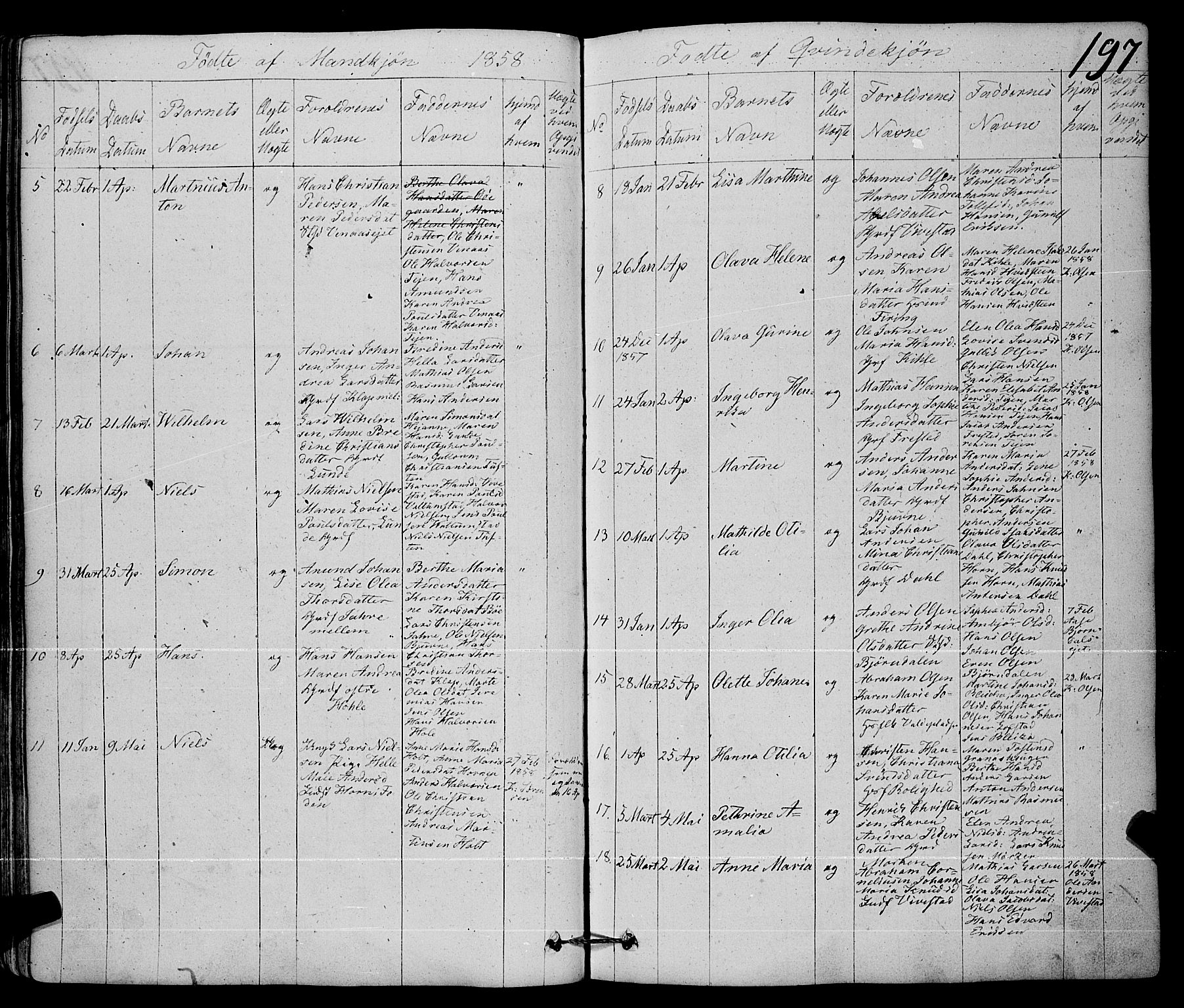 Ramnes kirkebøker, SAKO/A-314/F/Fa/L0005: Ministerialbok nr. I 5, 1841-1861, s. 196-197