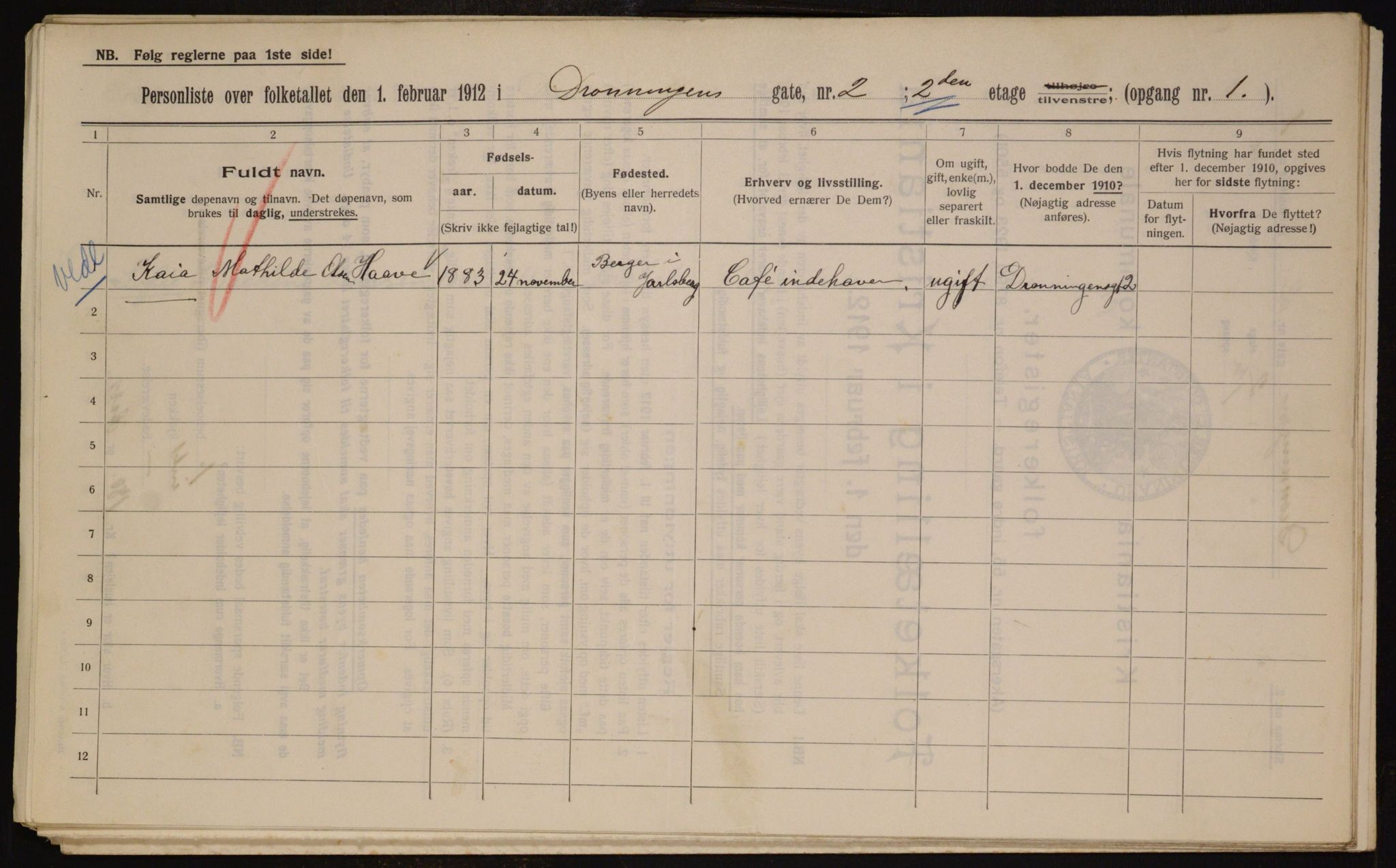 OBA, Kommunal folketelling 1.2.1912 for Kristiania, 1912, s. 17102