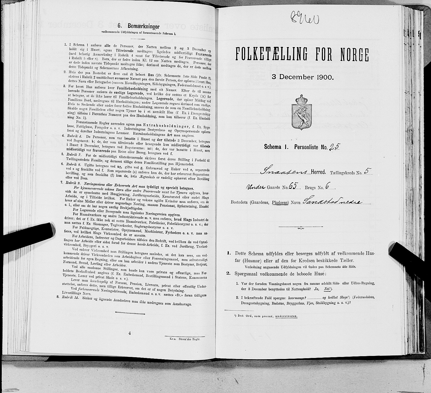 SAT, Folketelling 1900 for 1736 Snåsa herred, 1900, s. 1199