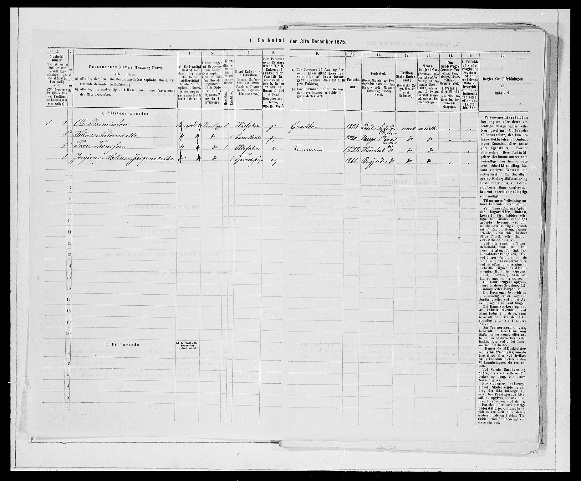 SAB, Folketelling 1875 for 1442P Davik prestegjeld, 1875, s. 299