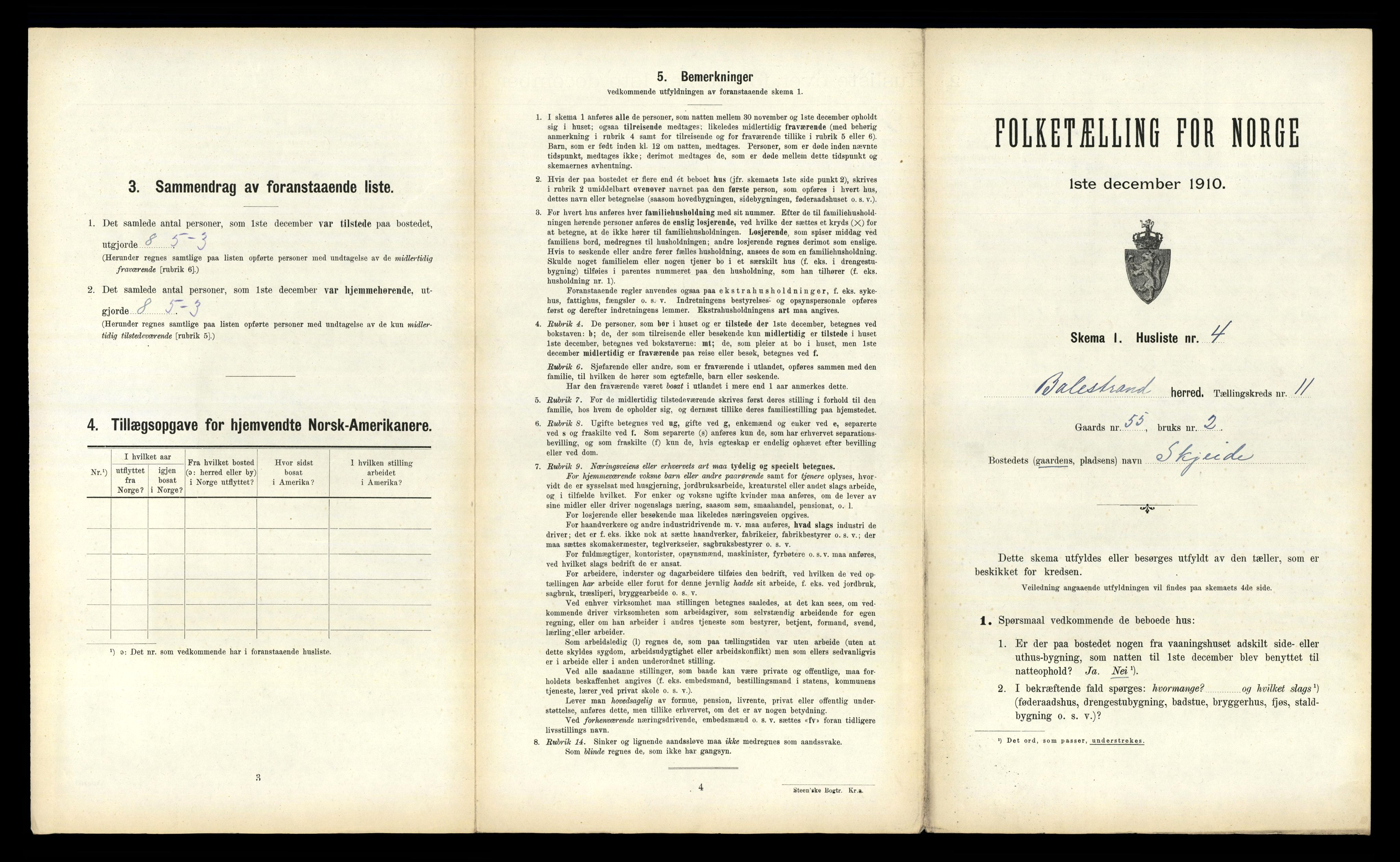 RA, Folketelling 1910 for 1418 Balestrand herred, 1910, s. 698