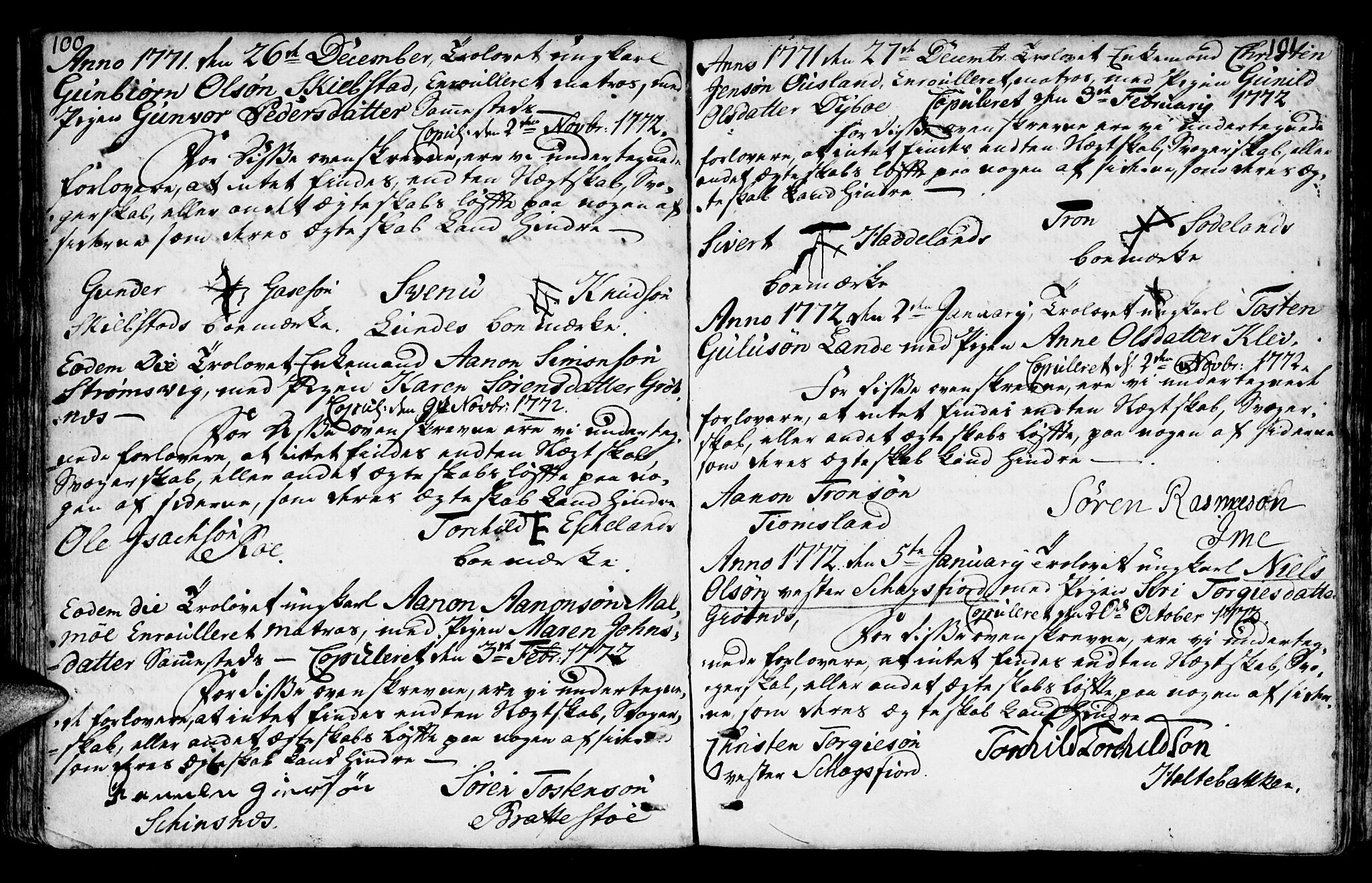 Mandal sokneprestkontor, SAK/1111-0030/F/Fa/Faa/L0006: Ministerialbok nr. A 6, 1755-1783, s. 100-101