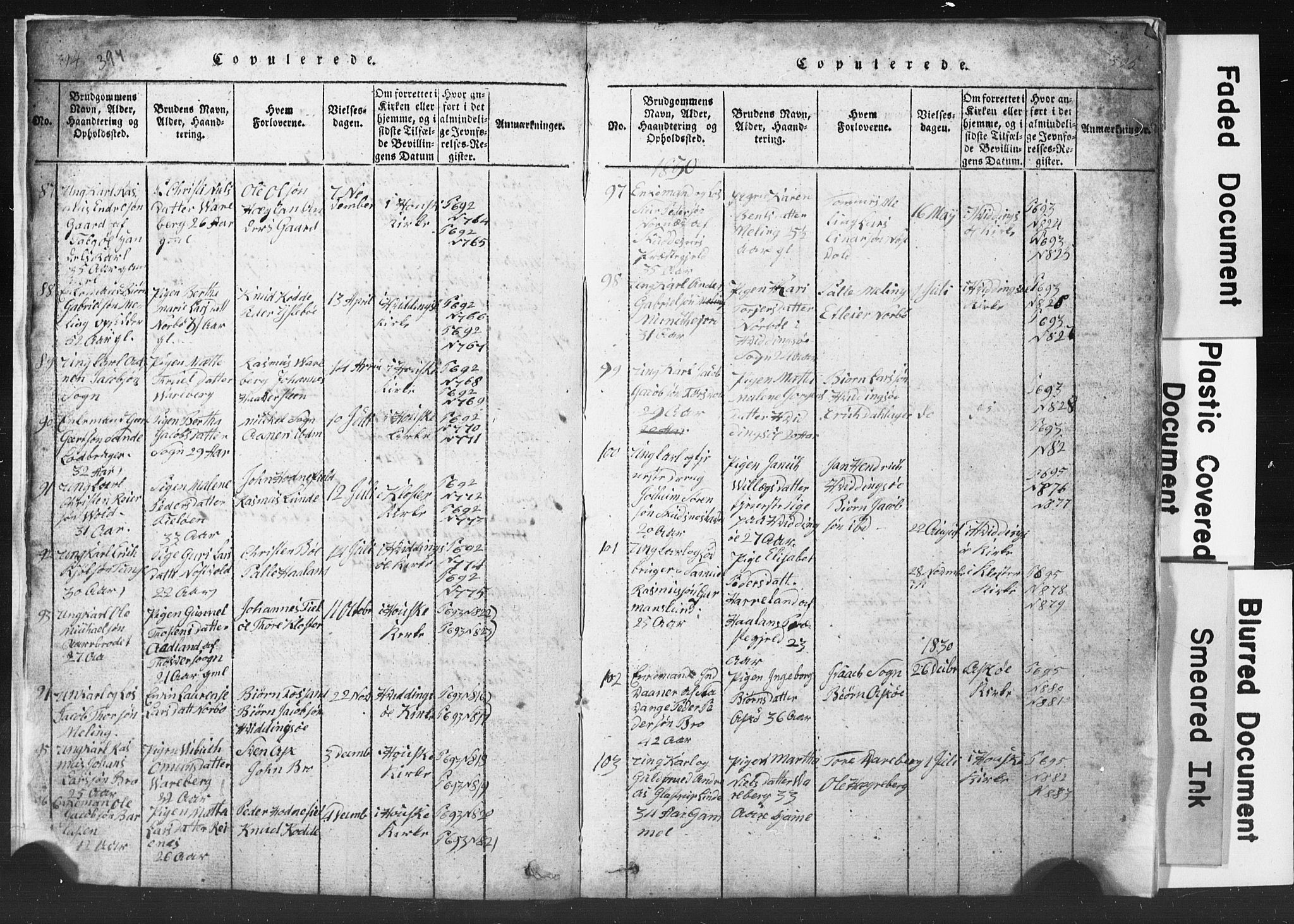 Rennesøy sokneprestkontor, AV/SAST-A -101827/H/Ha/Hab/L0001: Klokkerbok nr. B 1, 1816-1841, s. 394-395